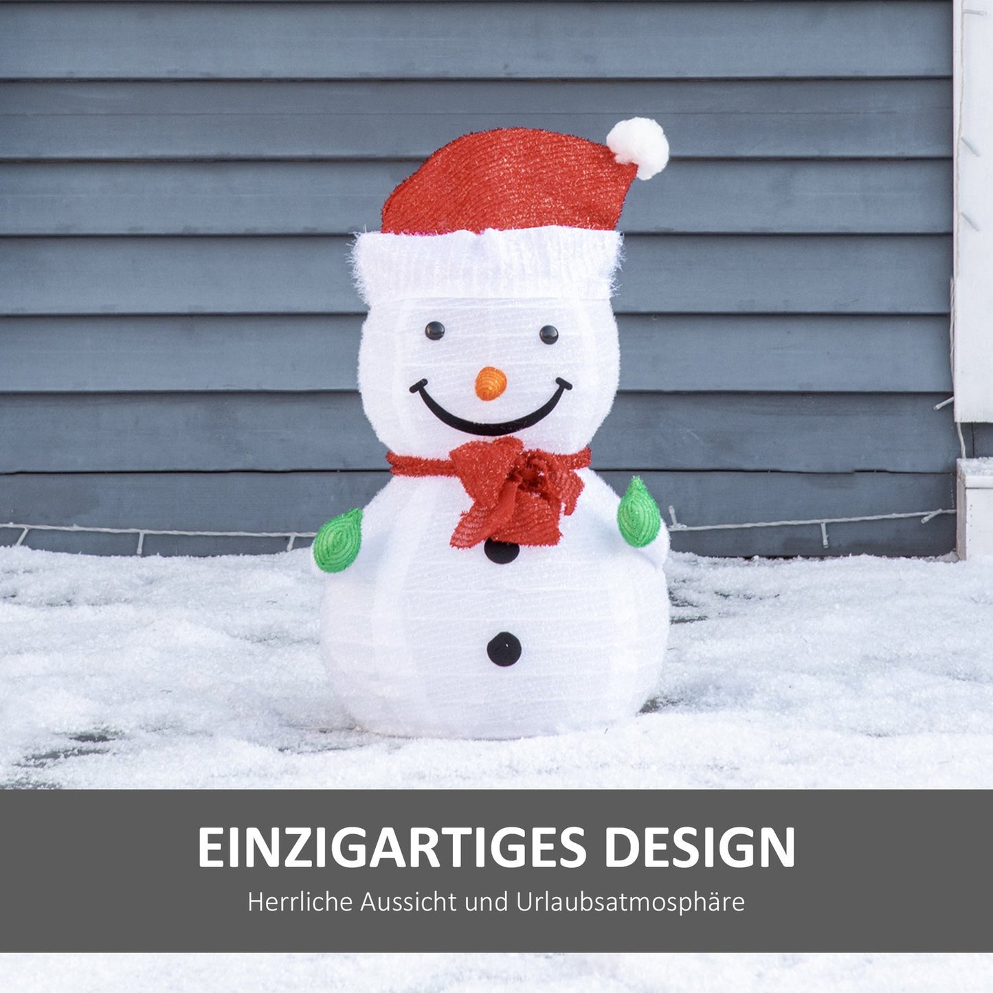 Snowman Christmas decoration with LED lights, weatherproof