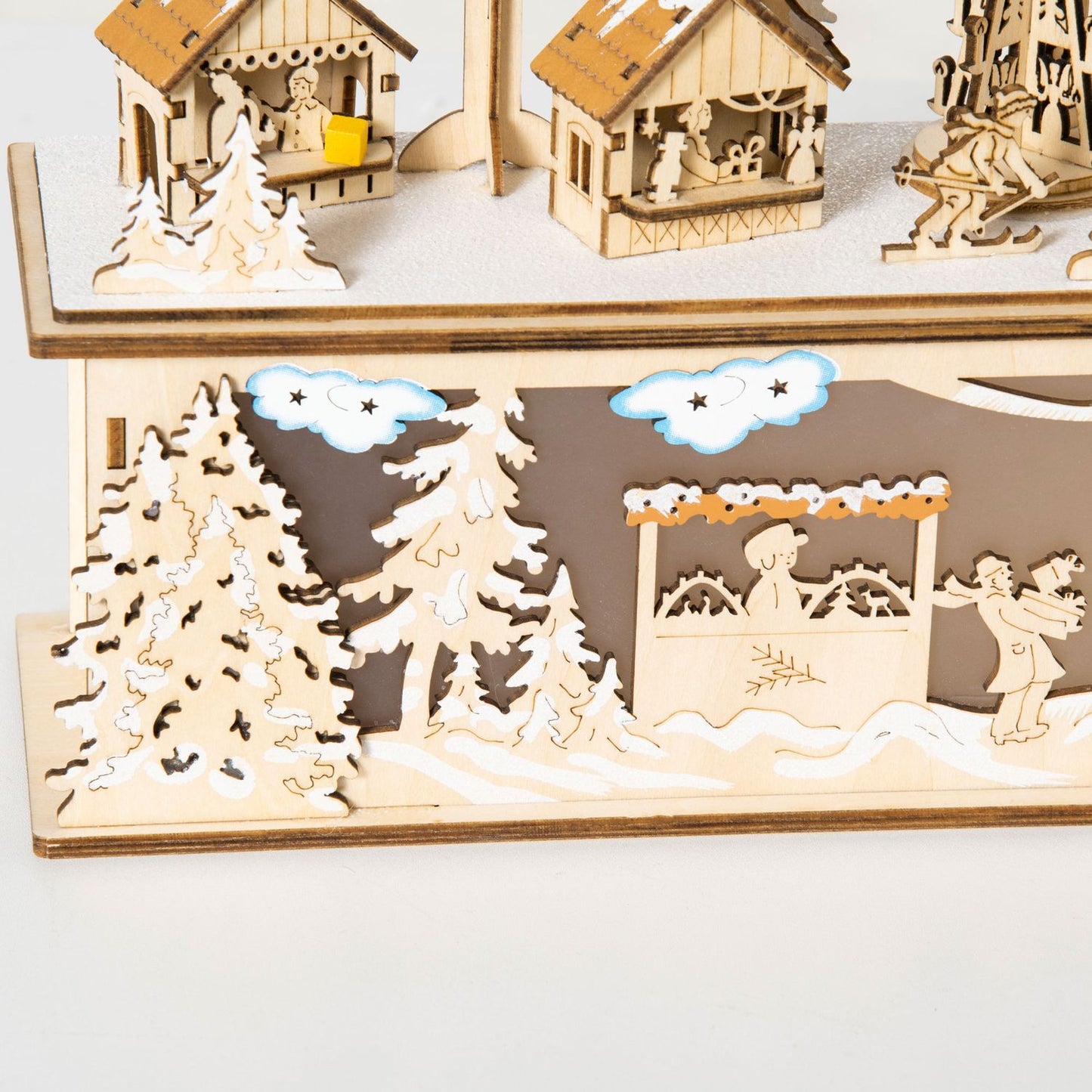 Christmas village decoration, LED-illuminated winter landscape, 45x10x25 cm