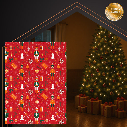 Christmas Flannel Blanket, 150x200 cm, Red Polyester