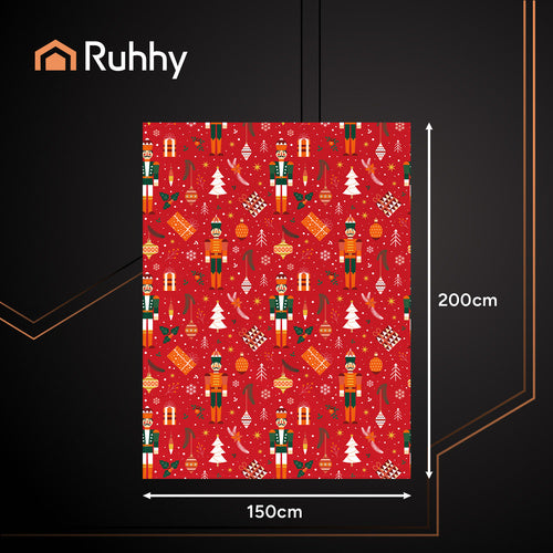 Christmas Flannel Blanket, 150x200 cm, Red Polyester