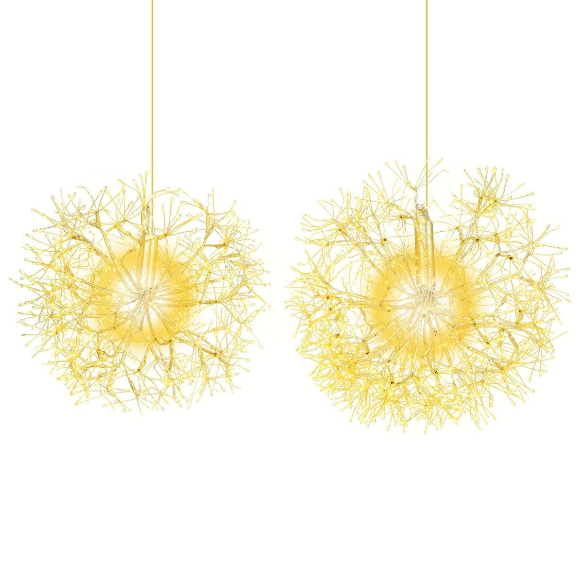 Christmas Light Ball Pack of 2 LED Balls for Hanging Christmas Lights for Outside and Inside Gold