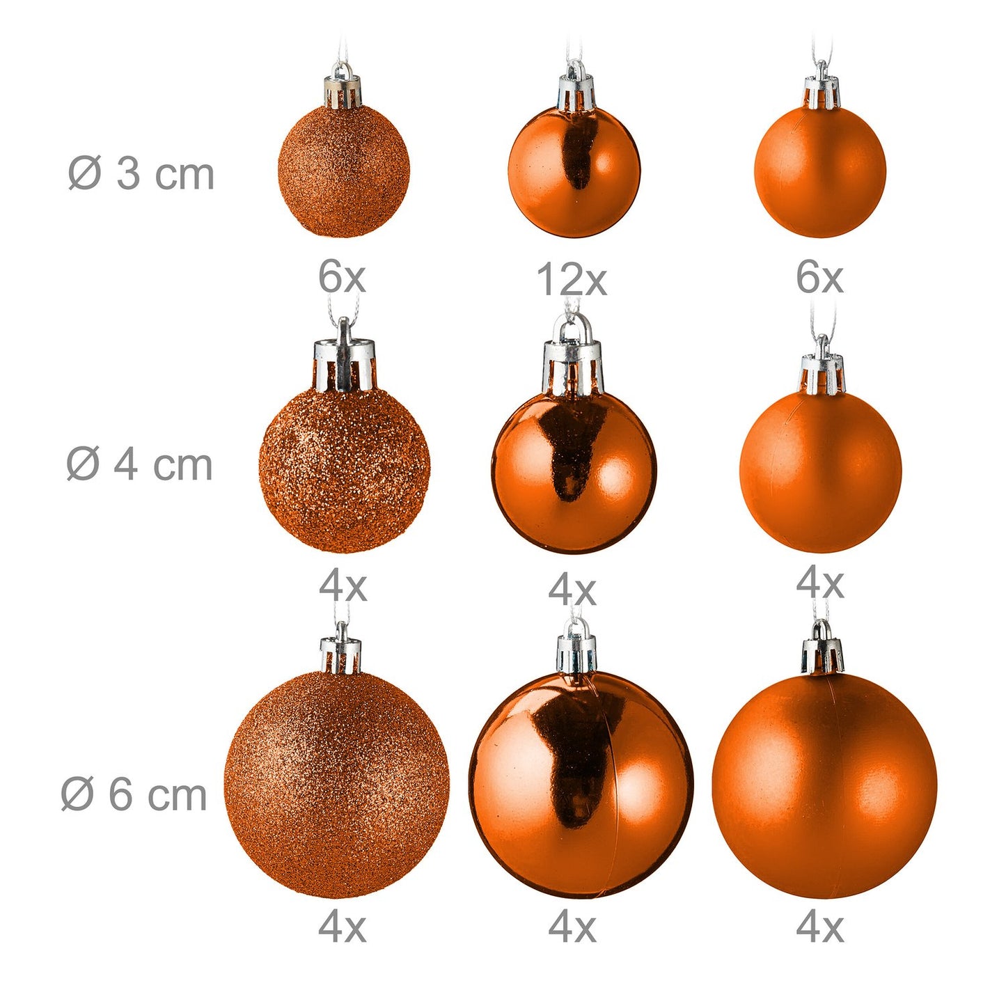 Christmas Ornaments Set, 100 Pieces, 10 Designs