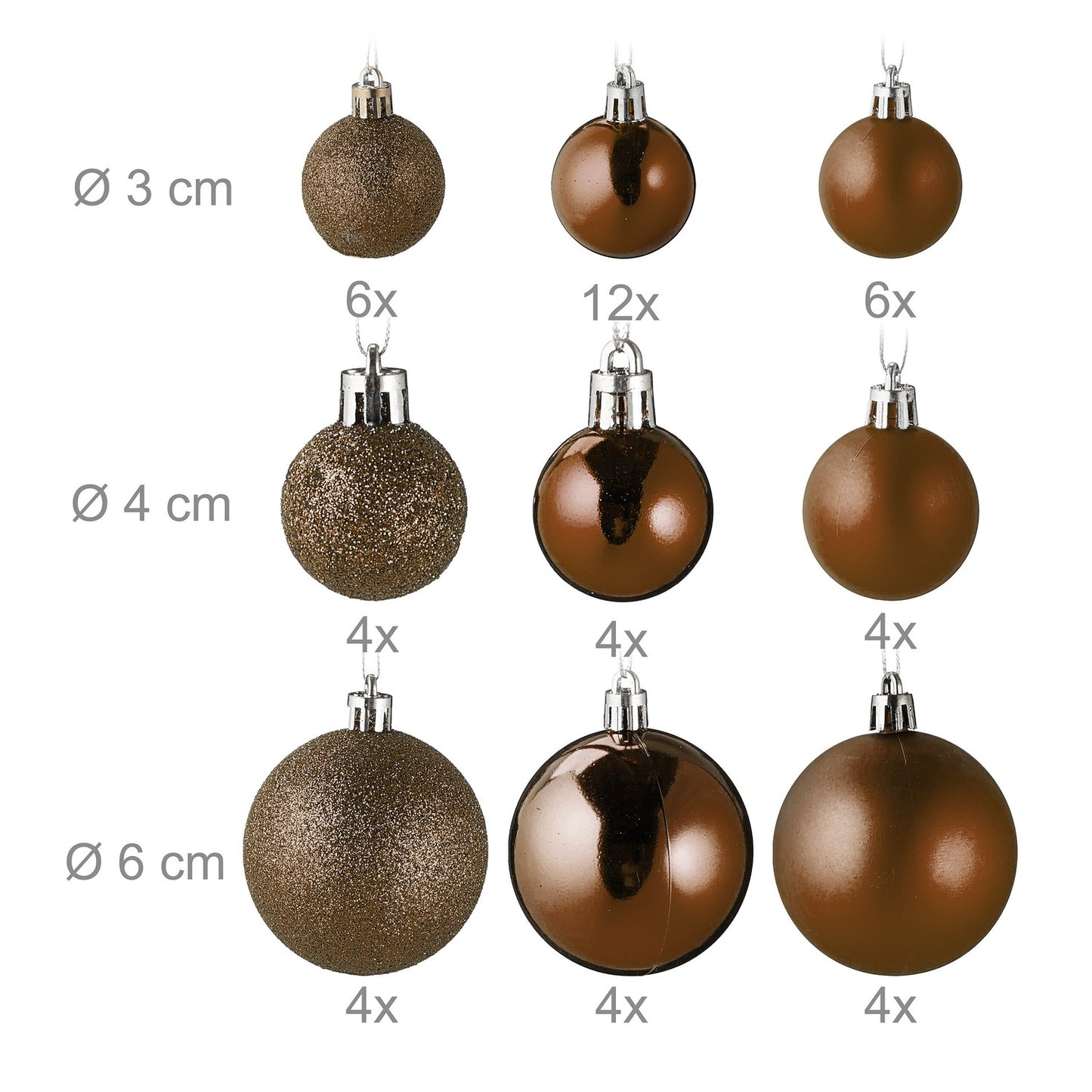 Christmas Ornaments Set, 100 Pieces, 10 Designs