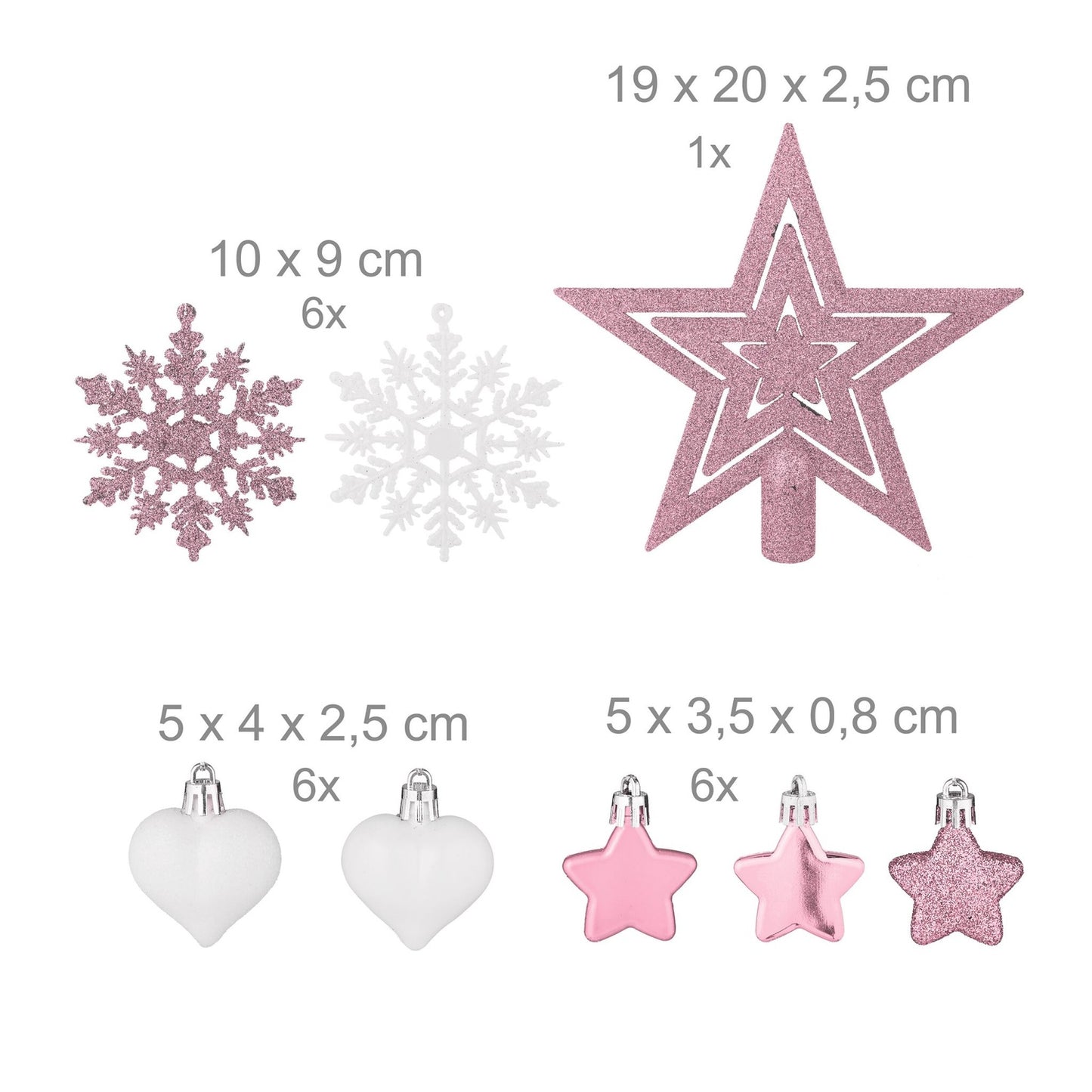 Christmas Ornaments Set, 101 Pieces – Plastic Baubles