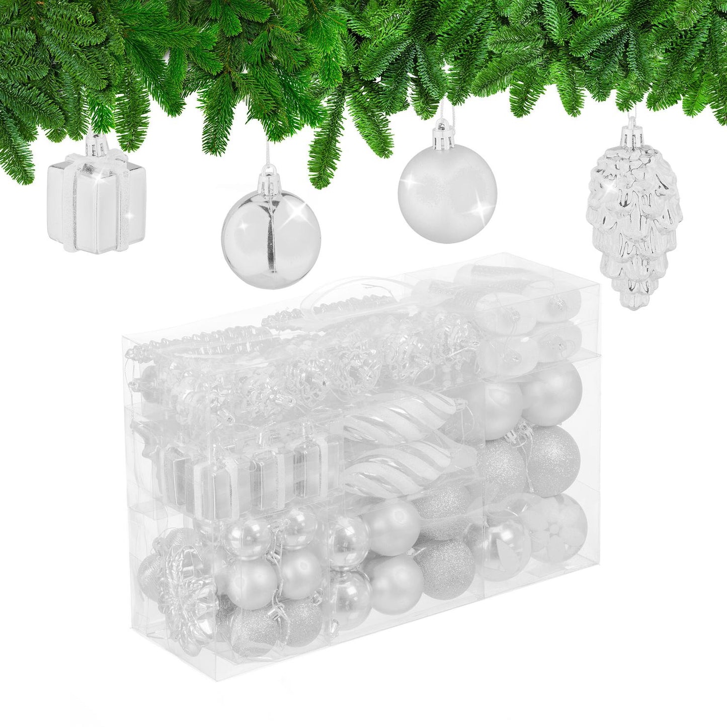 Christmas Ornaments Set, 72 Pieces – Baubles & Decorations