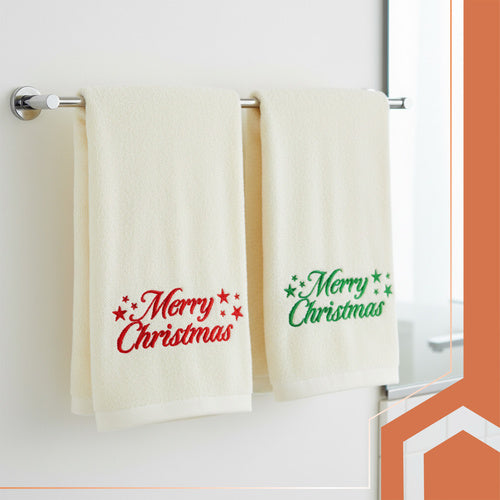 Christmas Towels Set of 2, Cotton, 50x100 cm