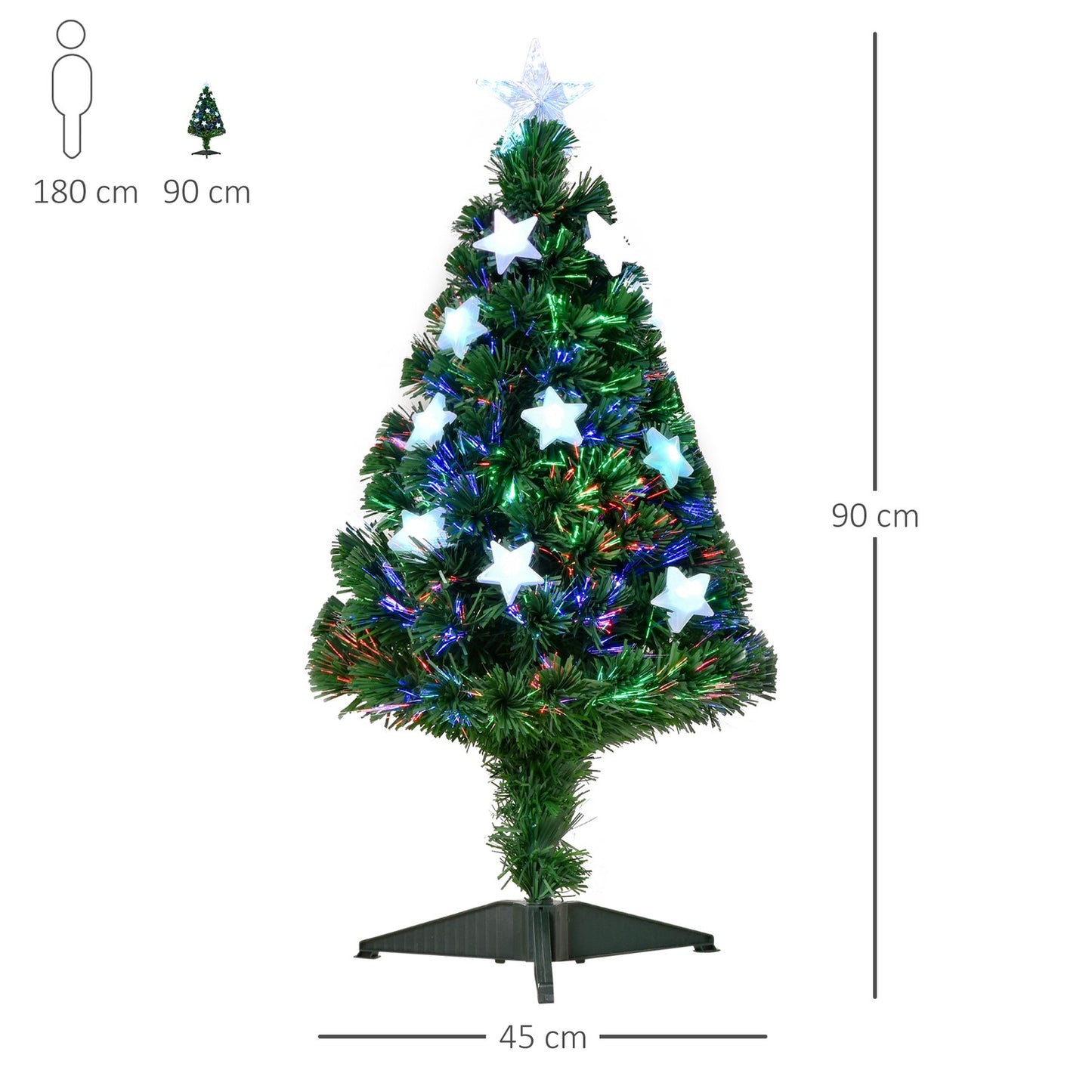 Artificial Christmas tree, 0.9 m fiber optics with LED lights
