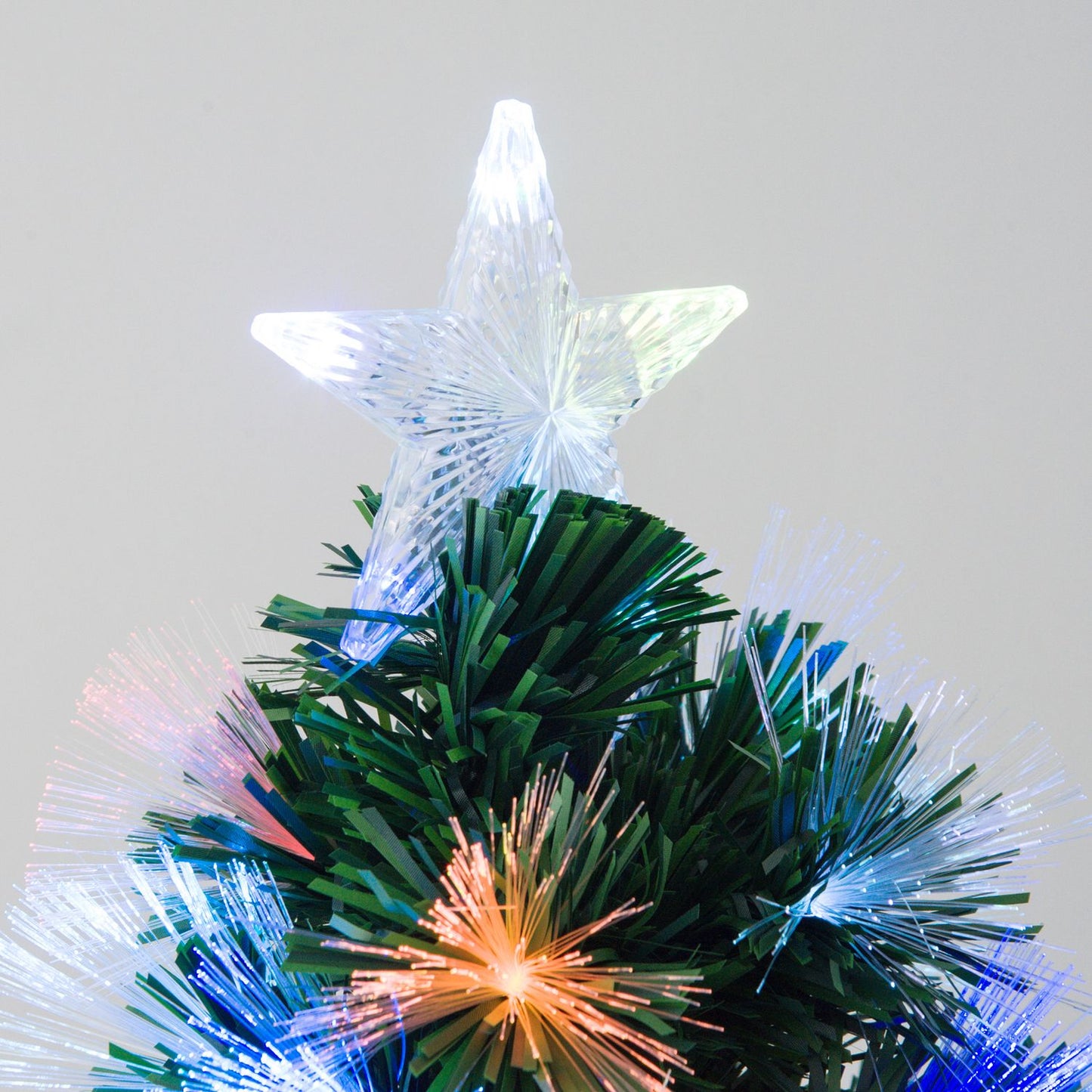 Artificial Christmas tree, 120 cm, multicolored lights & metal base