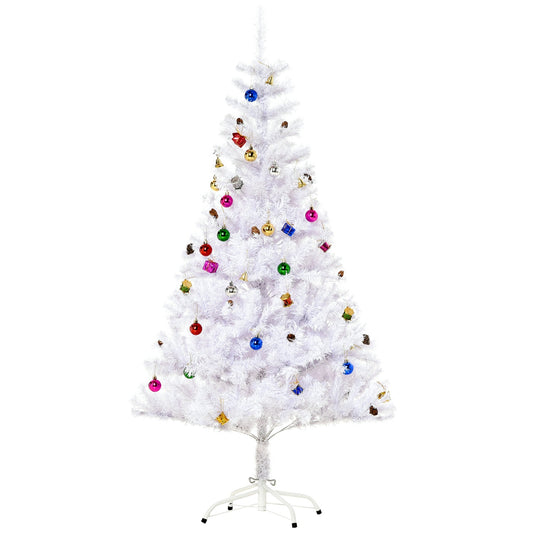 150 cm White artificial Christmas tree with decorations