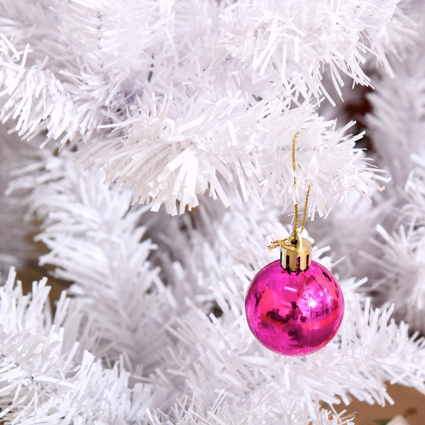 150 cm White artificial Christmas tree with decorations