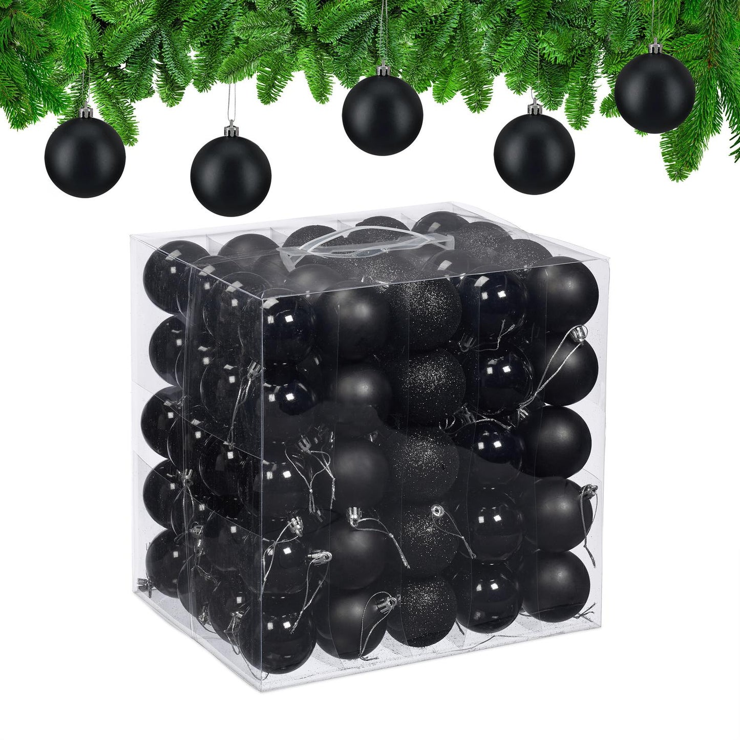 Christmas Tree Baubles Set, 100 Pieces, Matte/Glossy/Glitter