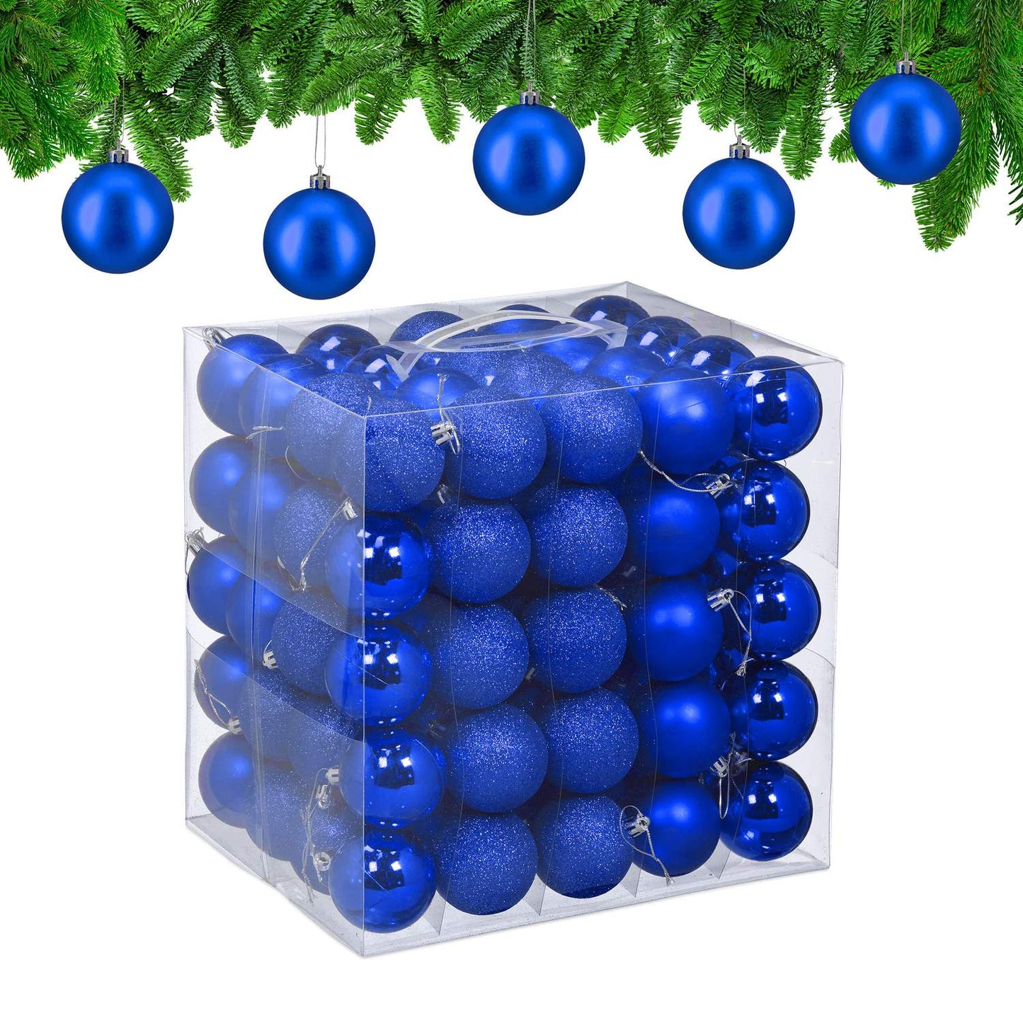 Christmas Tree Baubles Set, 100 Pieces, Matte/Glossy/Glitter