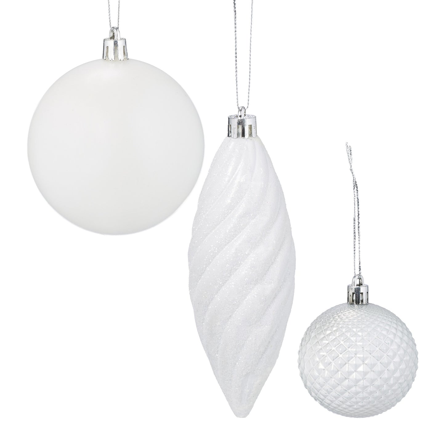 Christmas Tree Baubles Set, 110 Plastic Ornaments