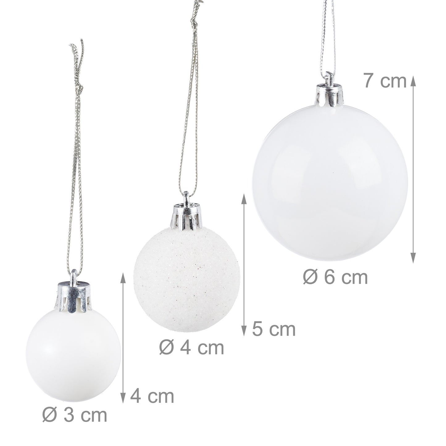 Christmas Tree Baubles Set, 138 Pcs – Matte, Shiny, Glitter