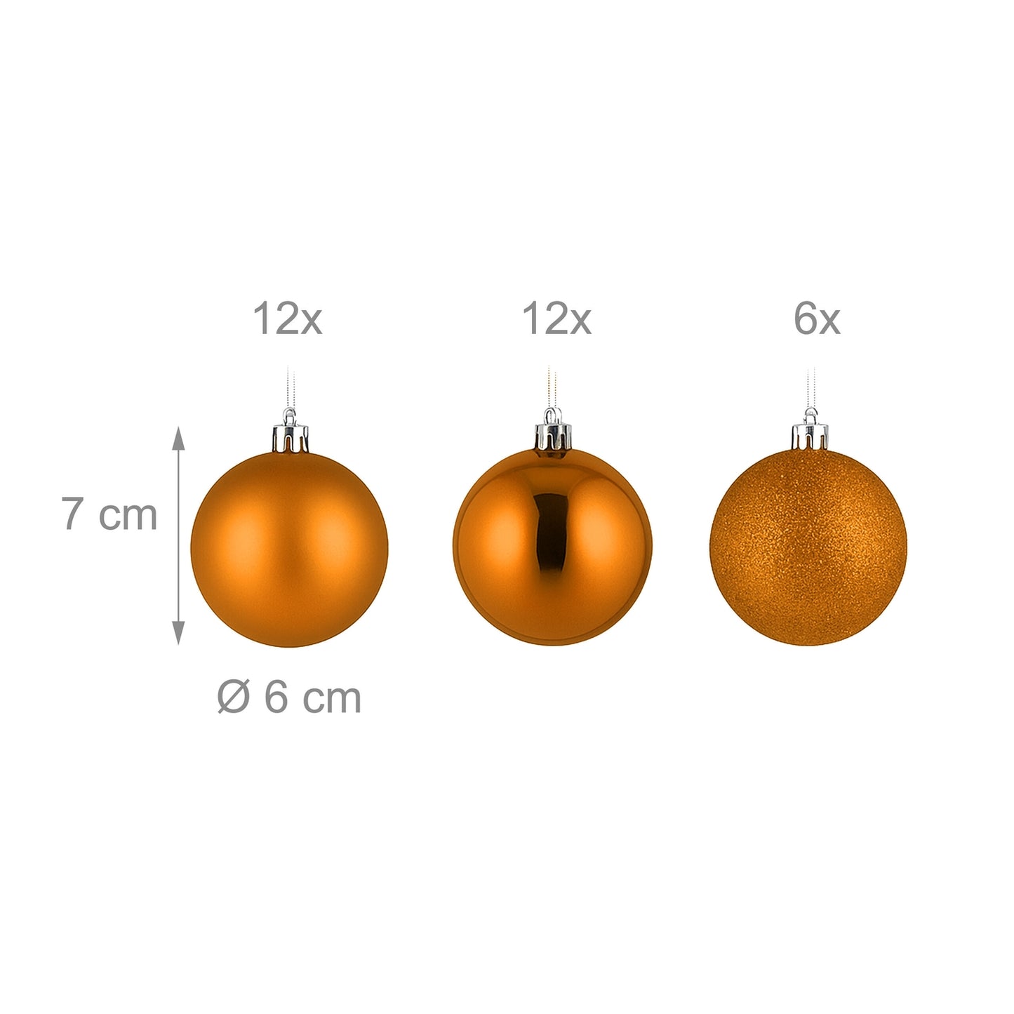 Christmas Tree Baubles Set, 30 Decorative Ornaments