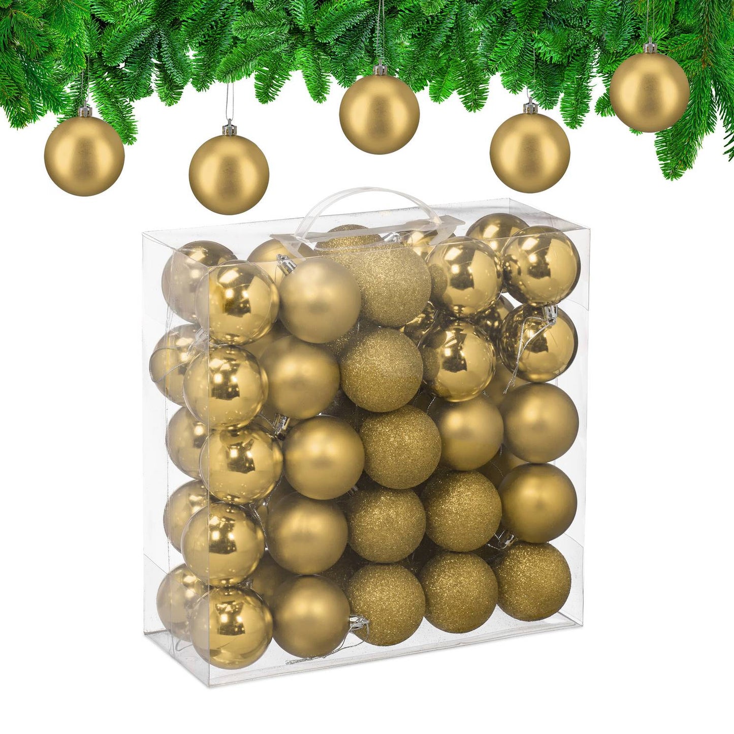 Christmas Tree Baubles Set, 3 Designs, Matte & Glossy