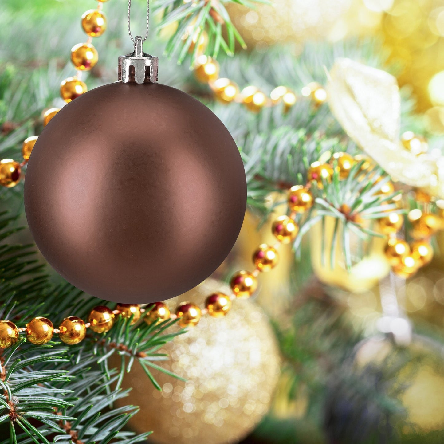 Christmas Tree Baubles Set, 50 Pcs – Matte, Shiny, Glitter