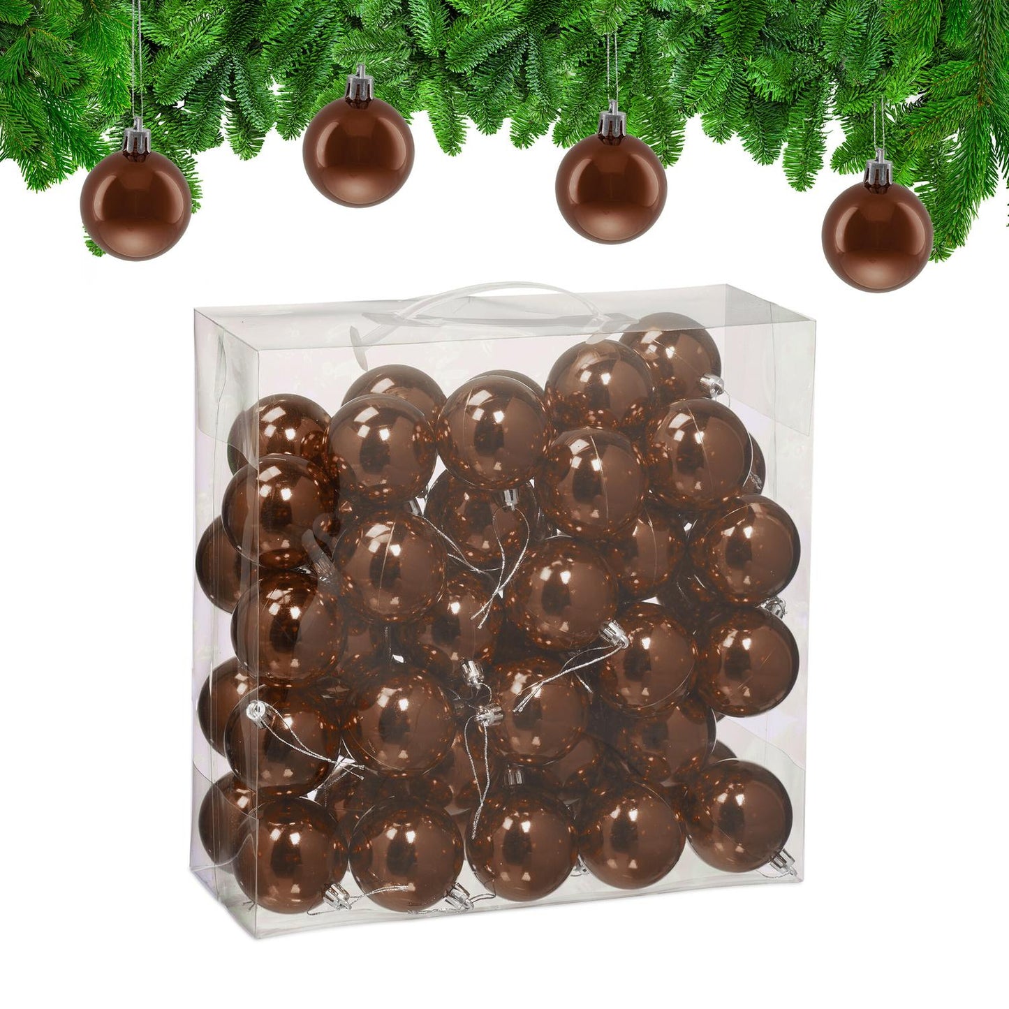 Christmas Tree Baubles Set, 50 Shiny Ornaments