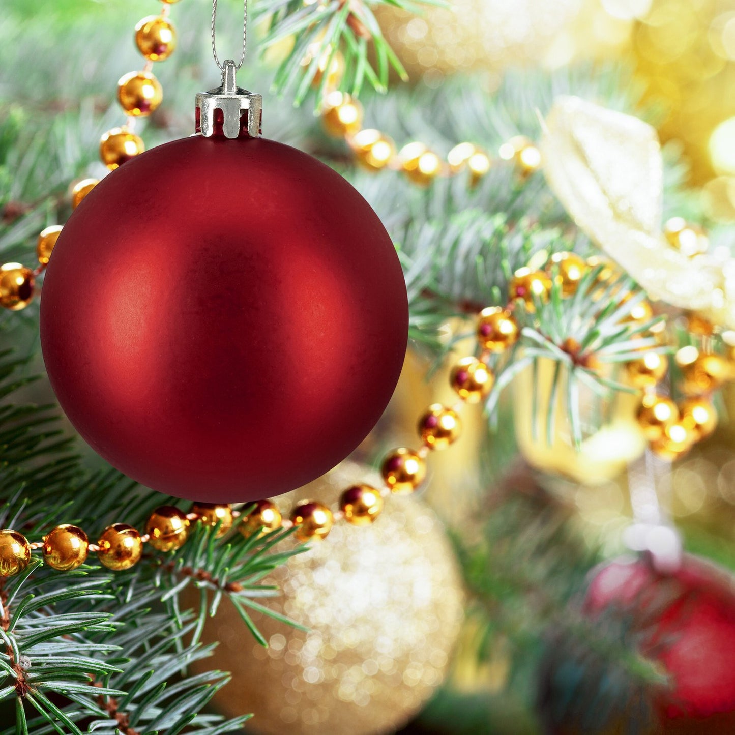 Christmas Tree Baubles Set, 76 Pieces, Plastic