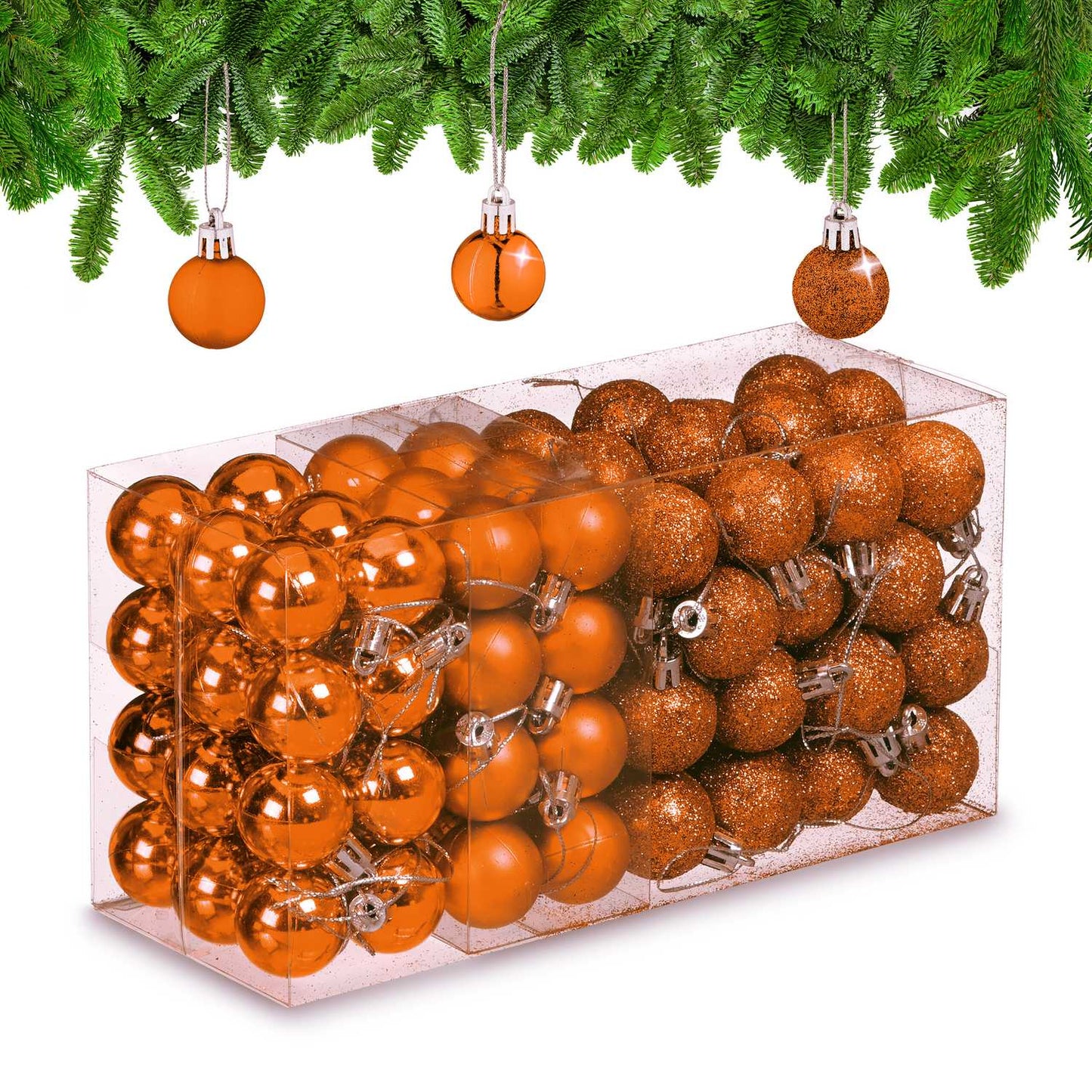 Christmas Tree Baubles Set, 96 Plastic Ornaments