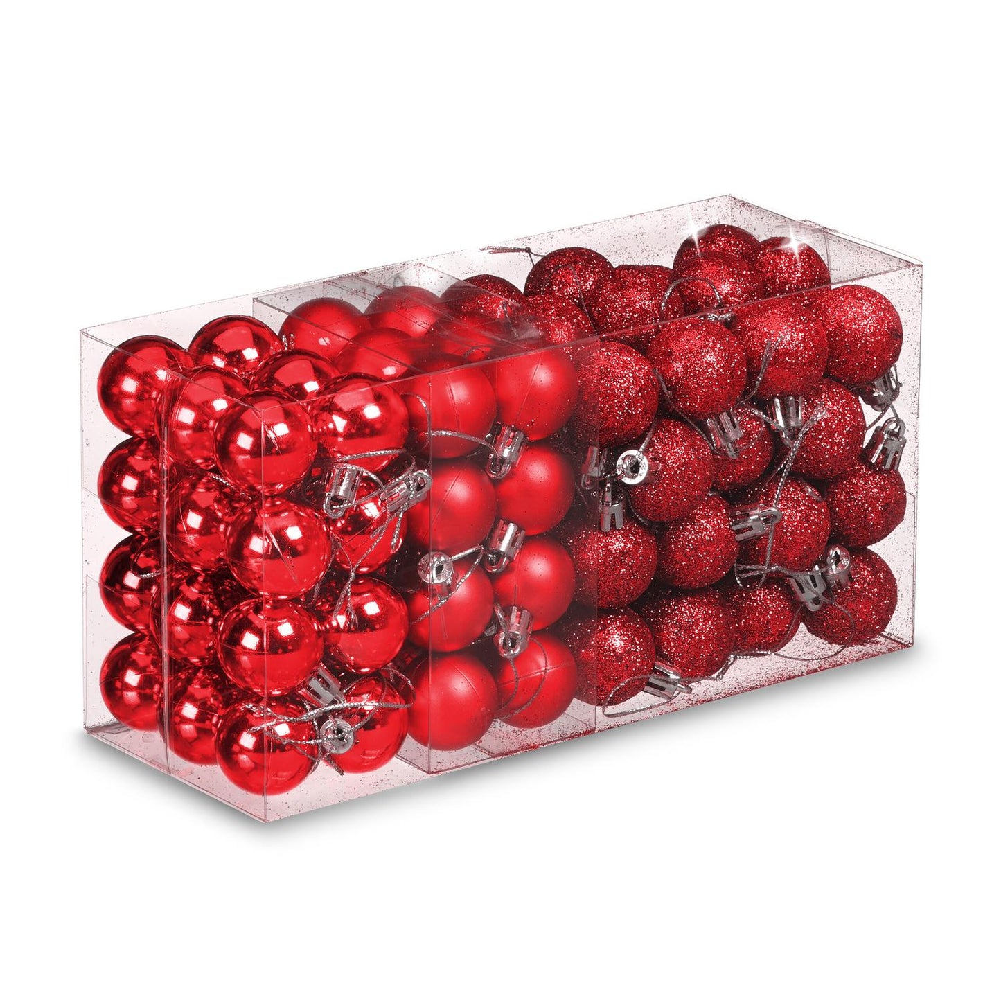 Christmas Tree Baubles Set, 96 Plastic Ornaments