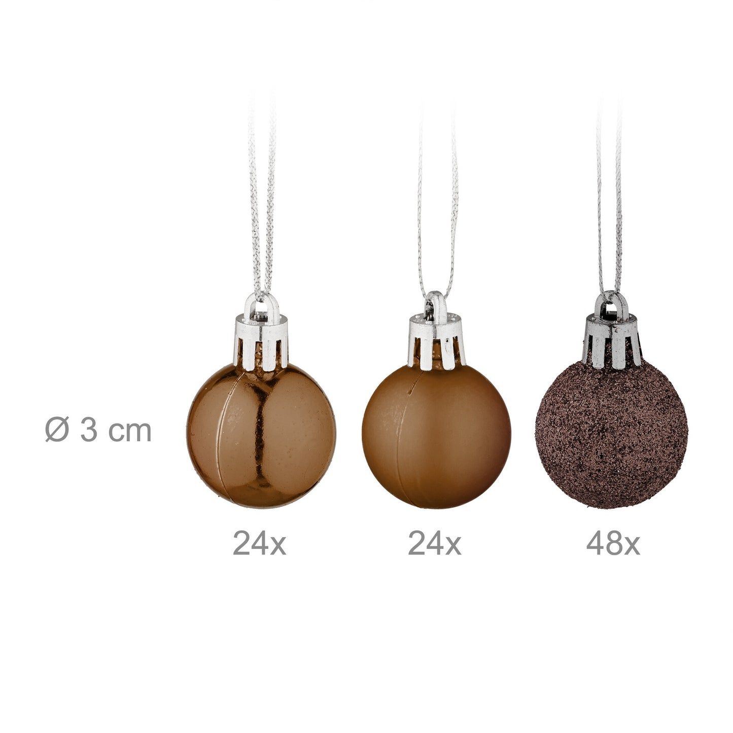 Christmas Tree Baubles Set, 96 Plastic Ornaments