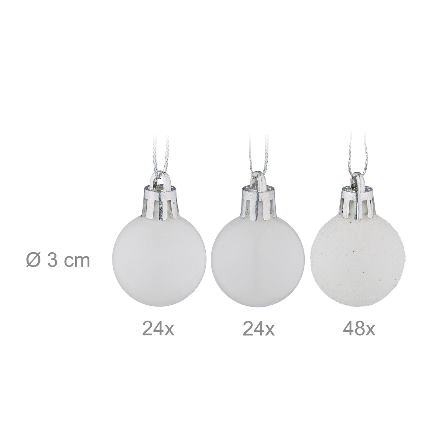 Christmas Tree Baubles Set, 96 Plastic Ornaments