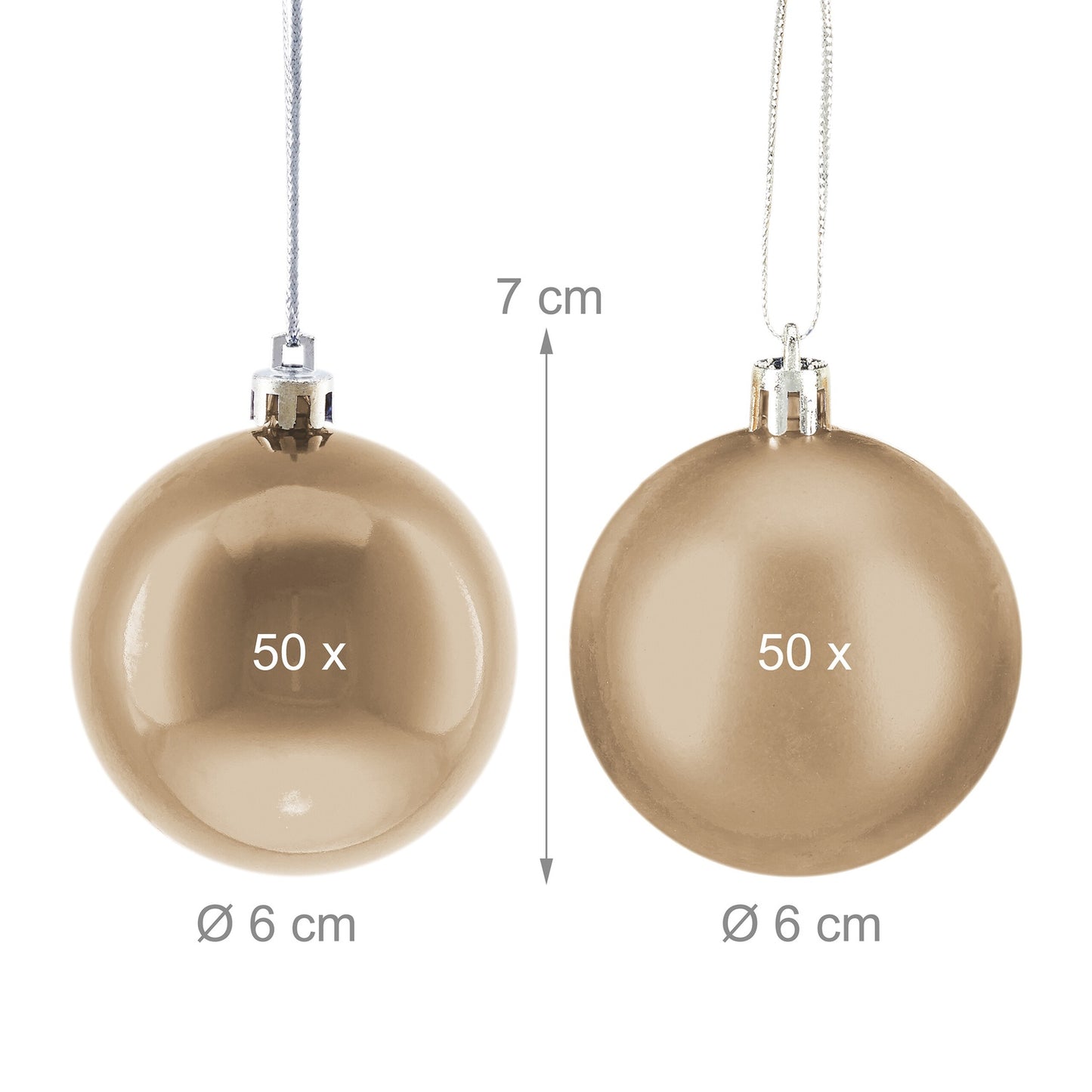 Christmas Tree Baubles Set, Matte & Glossy Finish, 100-Pack