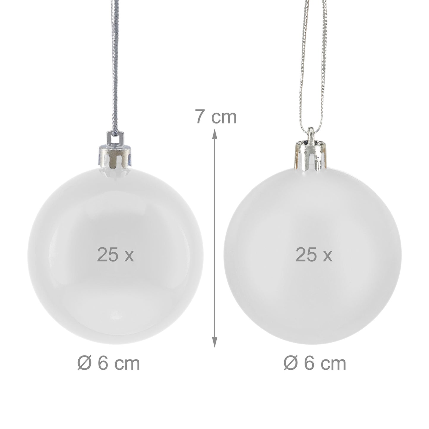 Christmas Tree Baubles Set, Matte & Glossy Finish, 50-Pack