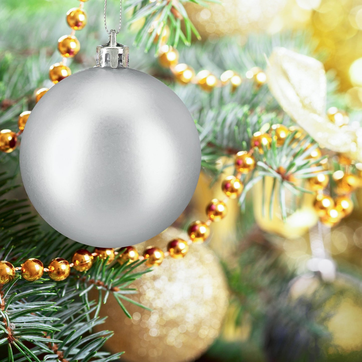 Christmas Tree Baubles Set, Matte/Shiny/Glitter Finish