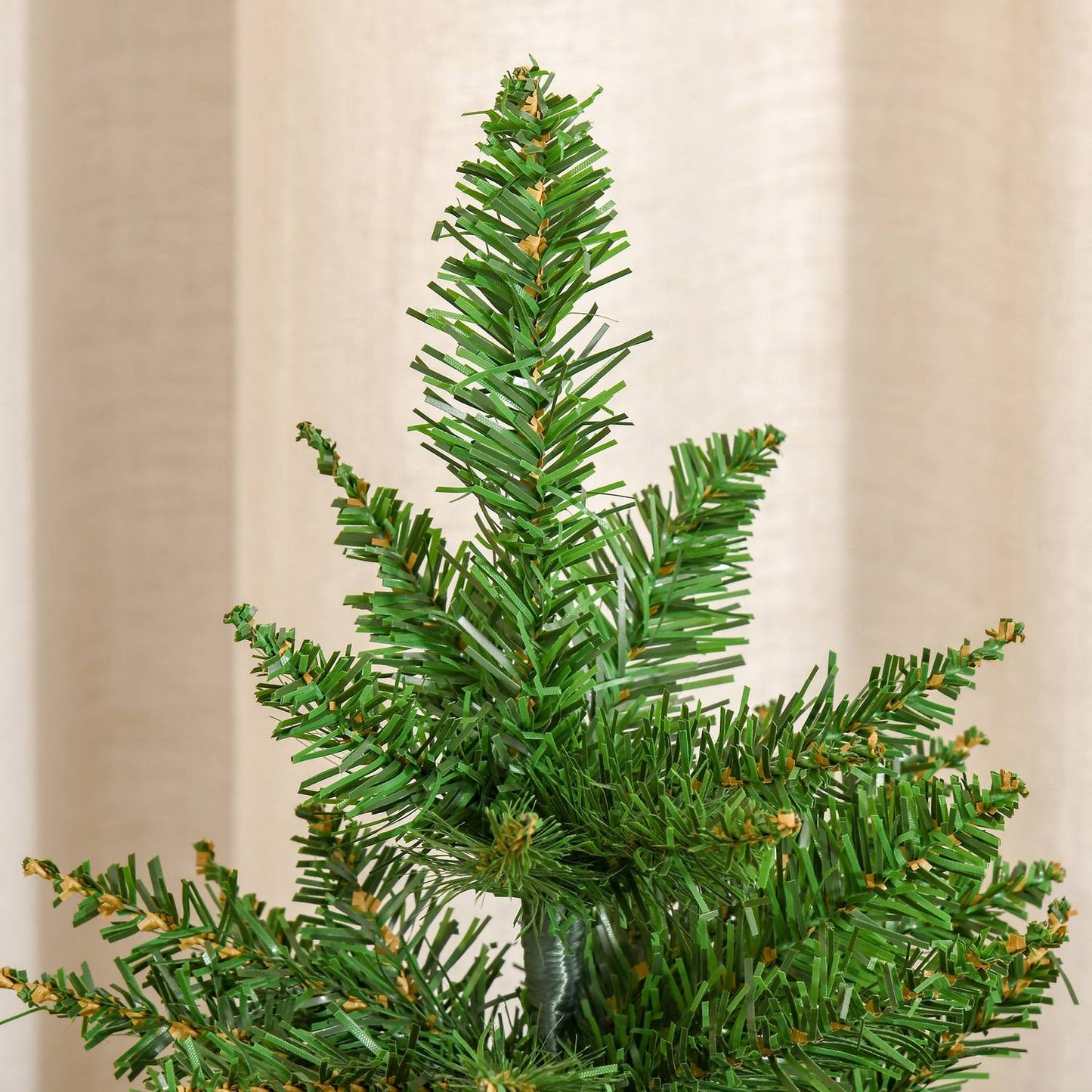 Small 60 cm artificial table top Christmas tree, linen base