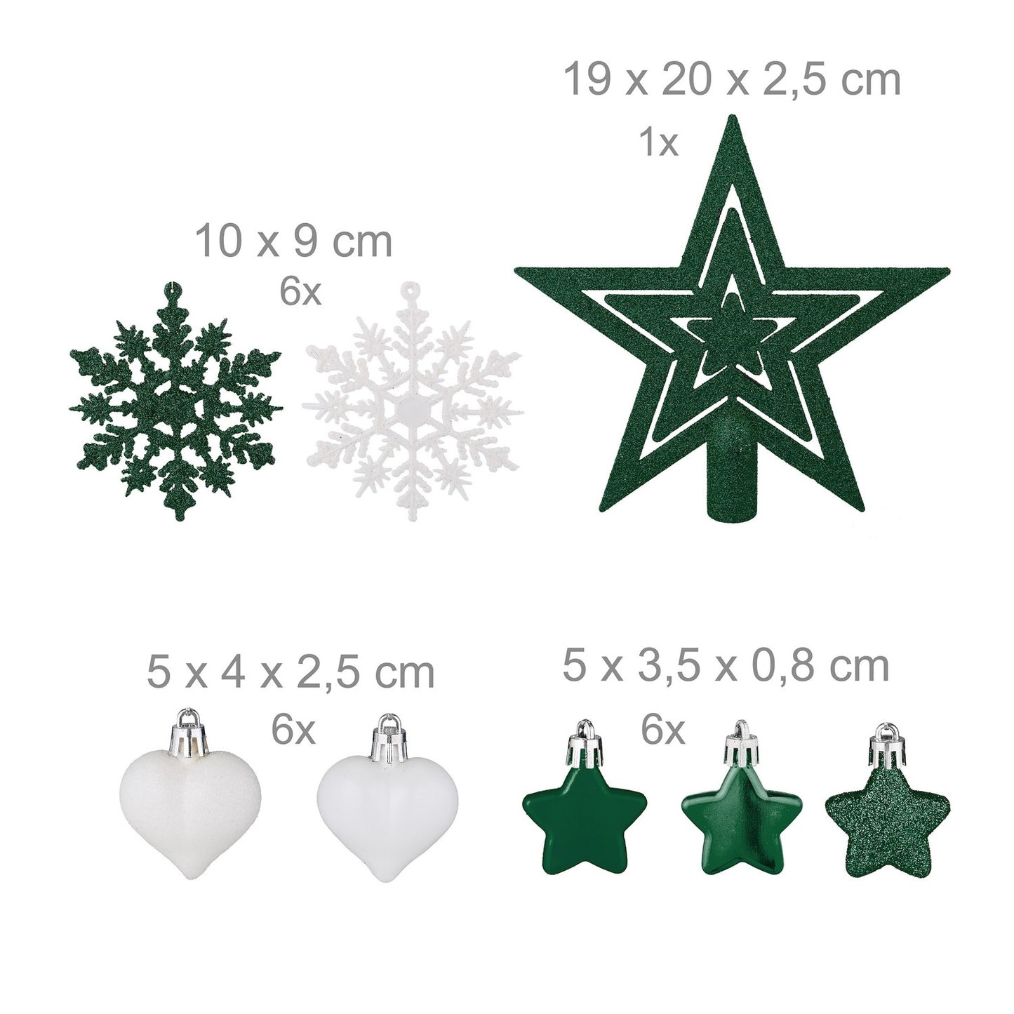 Christmas Tree Ornaments Set, 101 Plastic Baubles