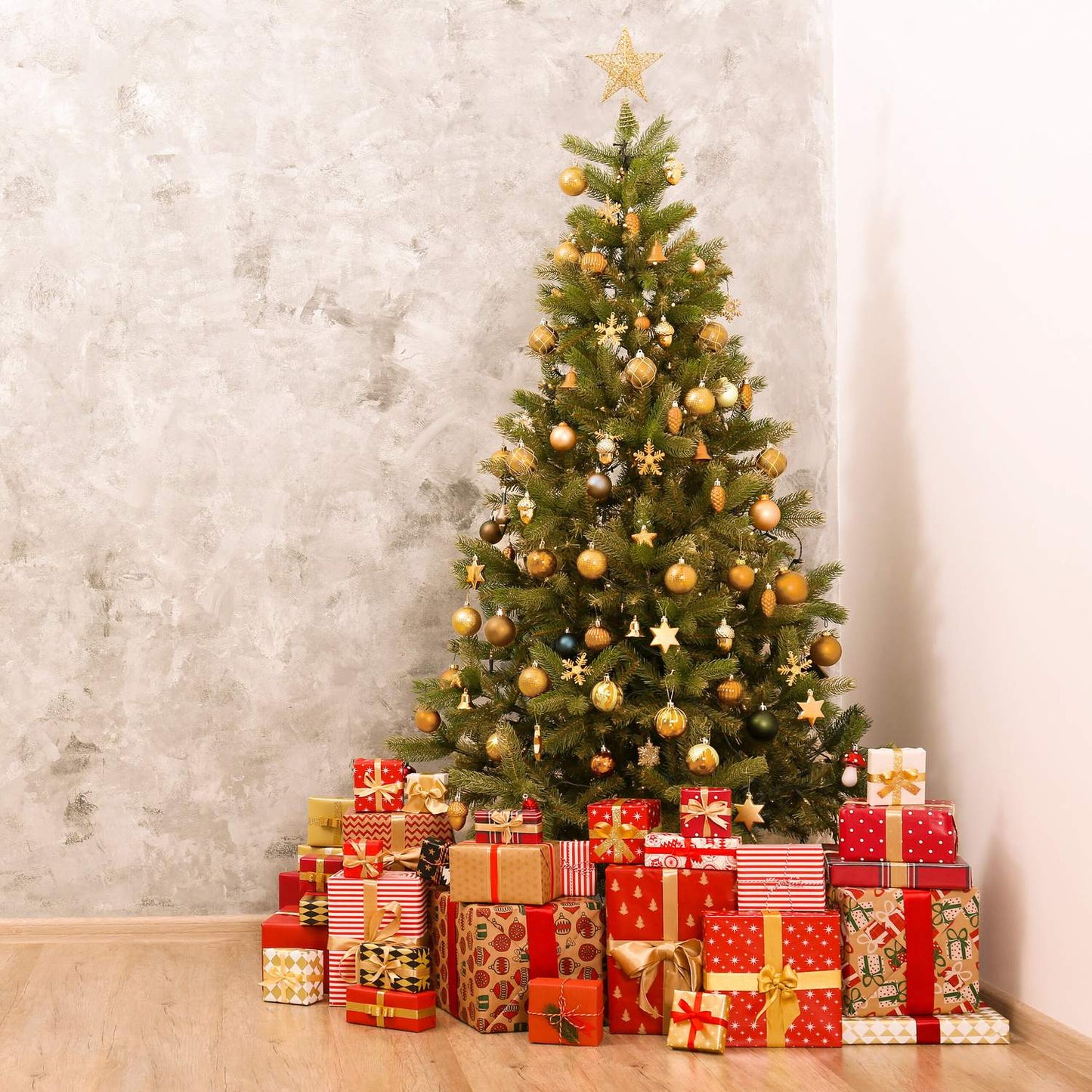Christmas Tree Ornaments Set, 72 Pieces, Baubles & Decorations