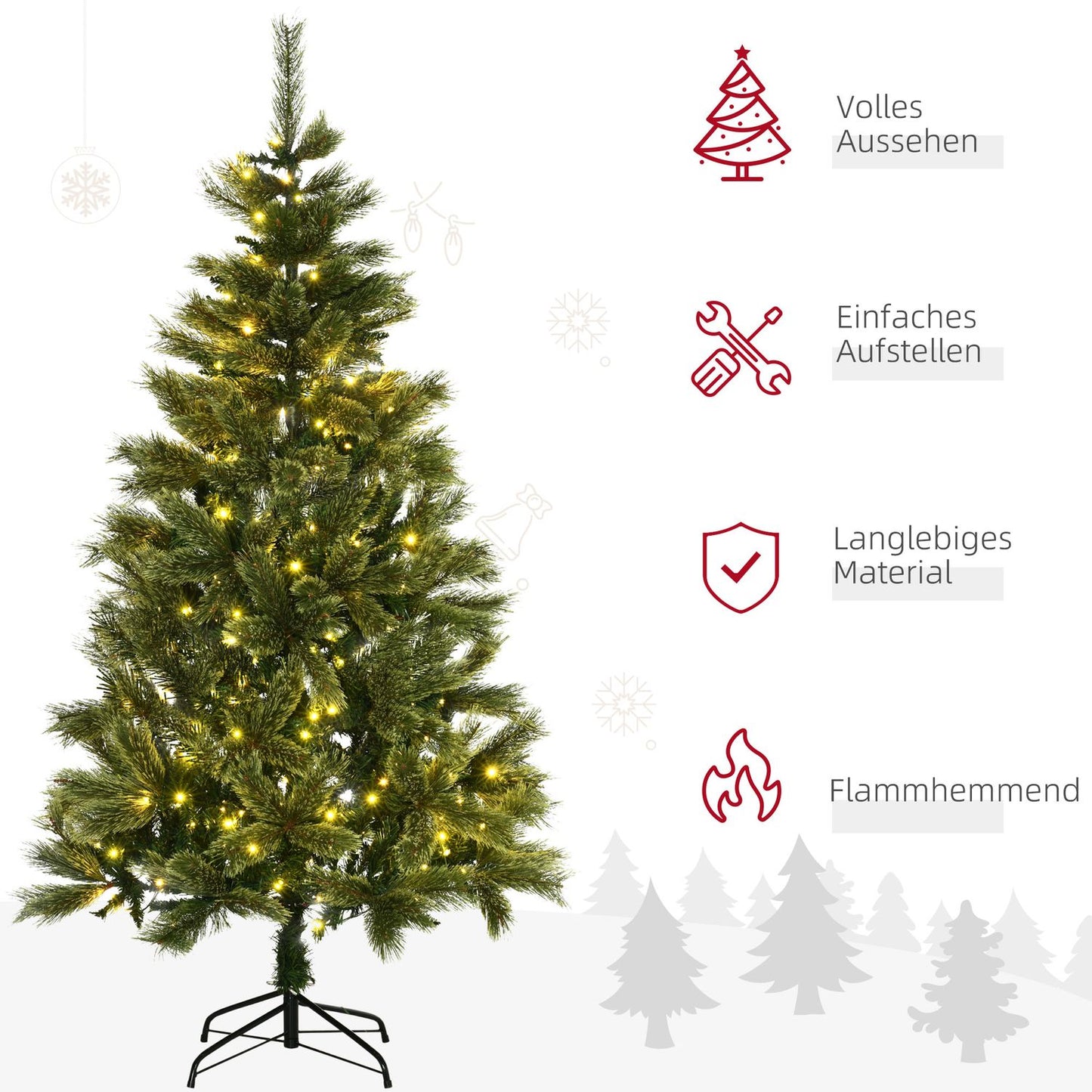 Artificial Christmas tree 180cm, 586 tips, 240 LED lights