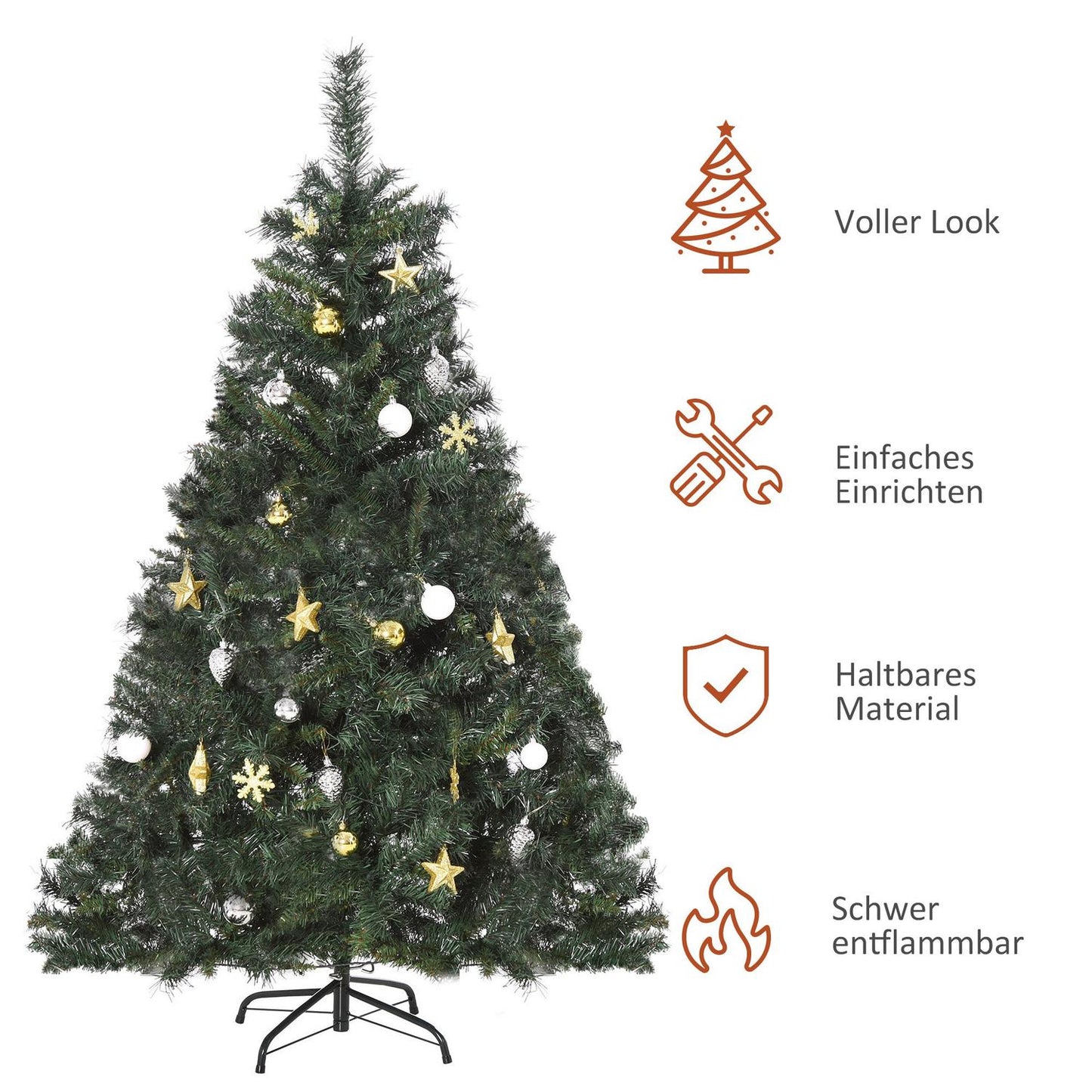 Christmas tree with 120 LED lights, 511 tips, 95x150 cm