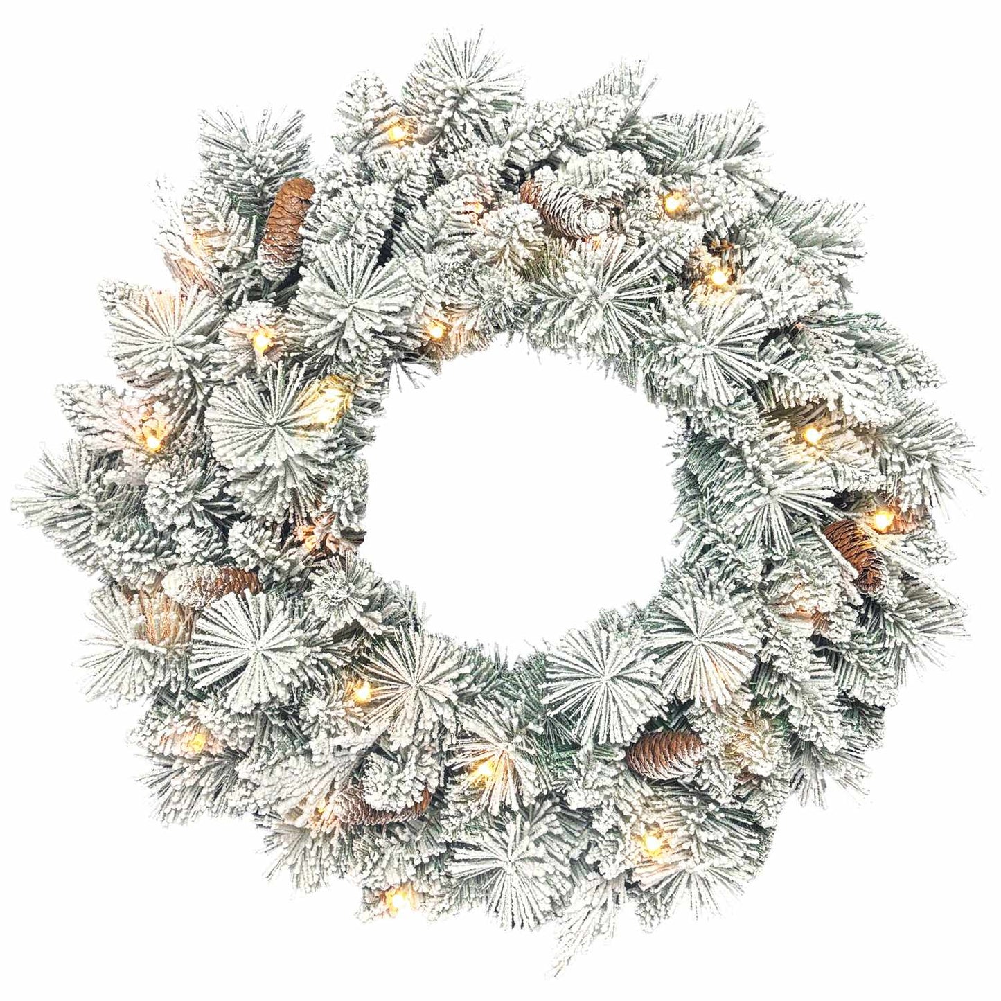 Christmas Wreath with LED Lights, Pinecones, 60cm