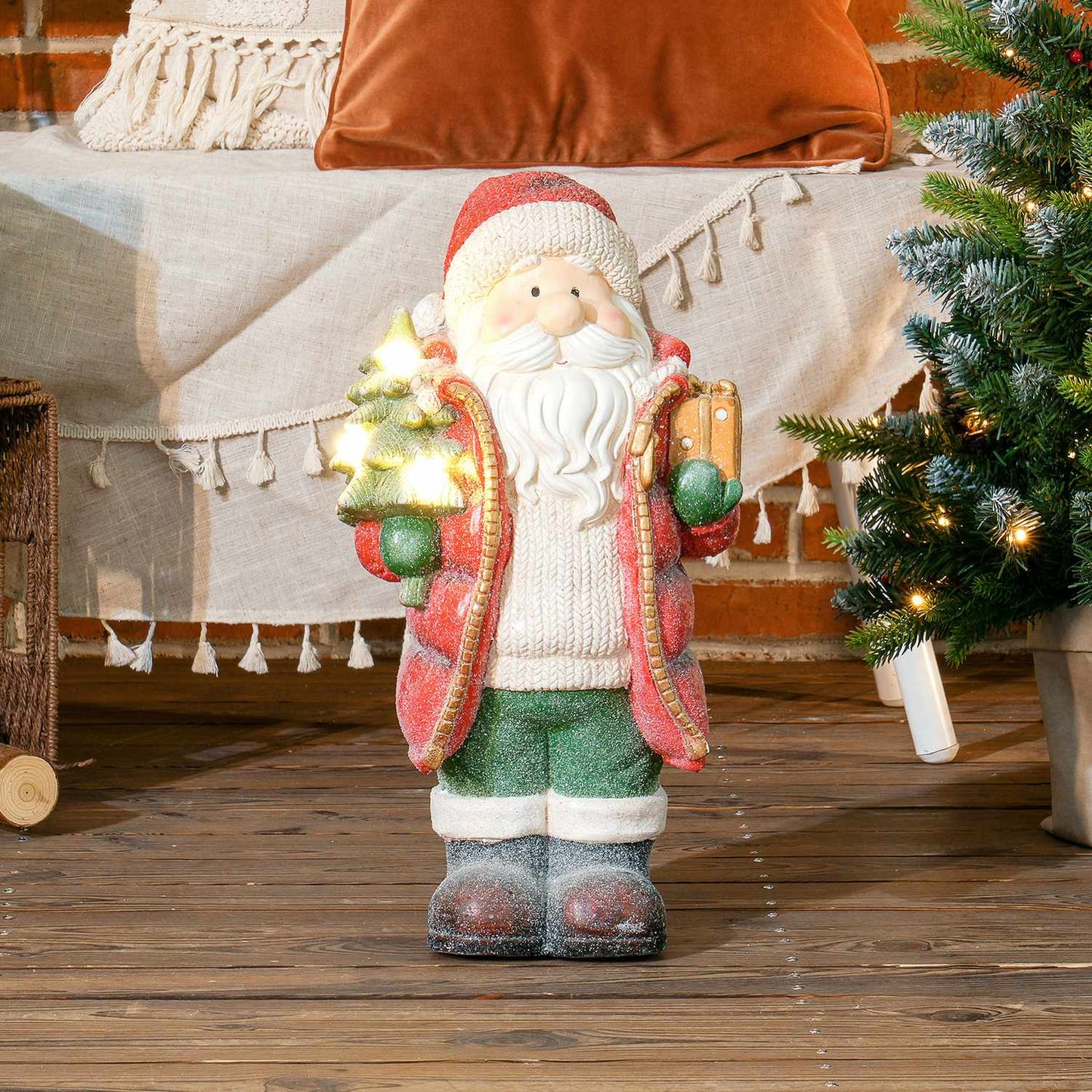 Santa's Christmas figure with LED light, 50 cm