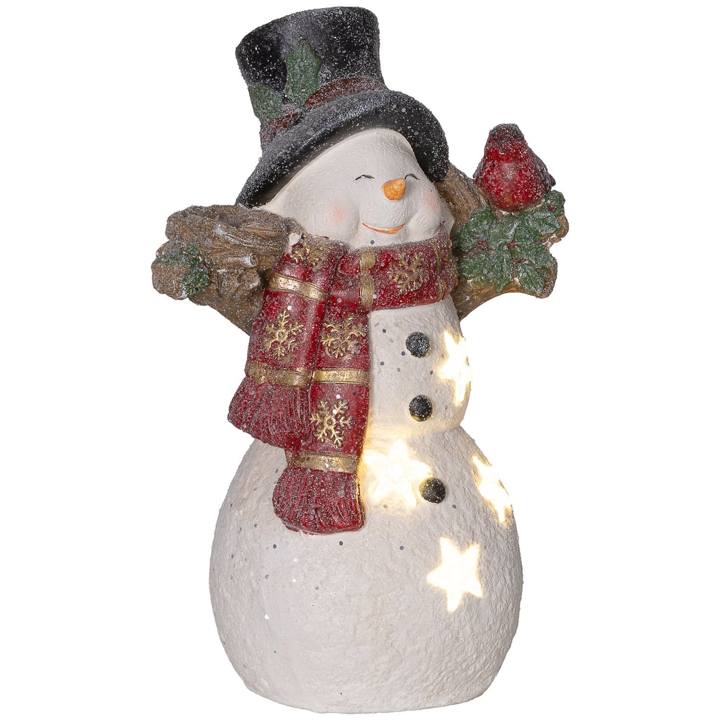 Christmas snowman figure with LED light, 38 cm, indoor/outdoor