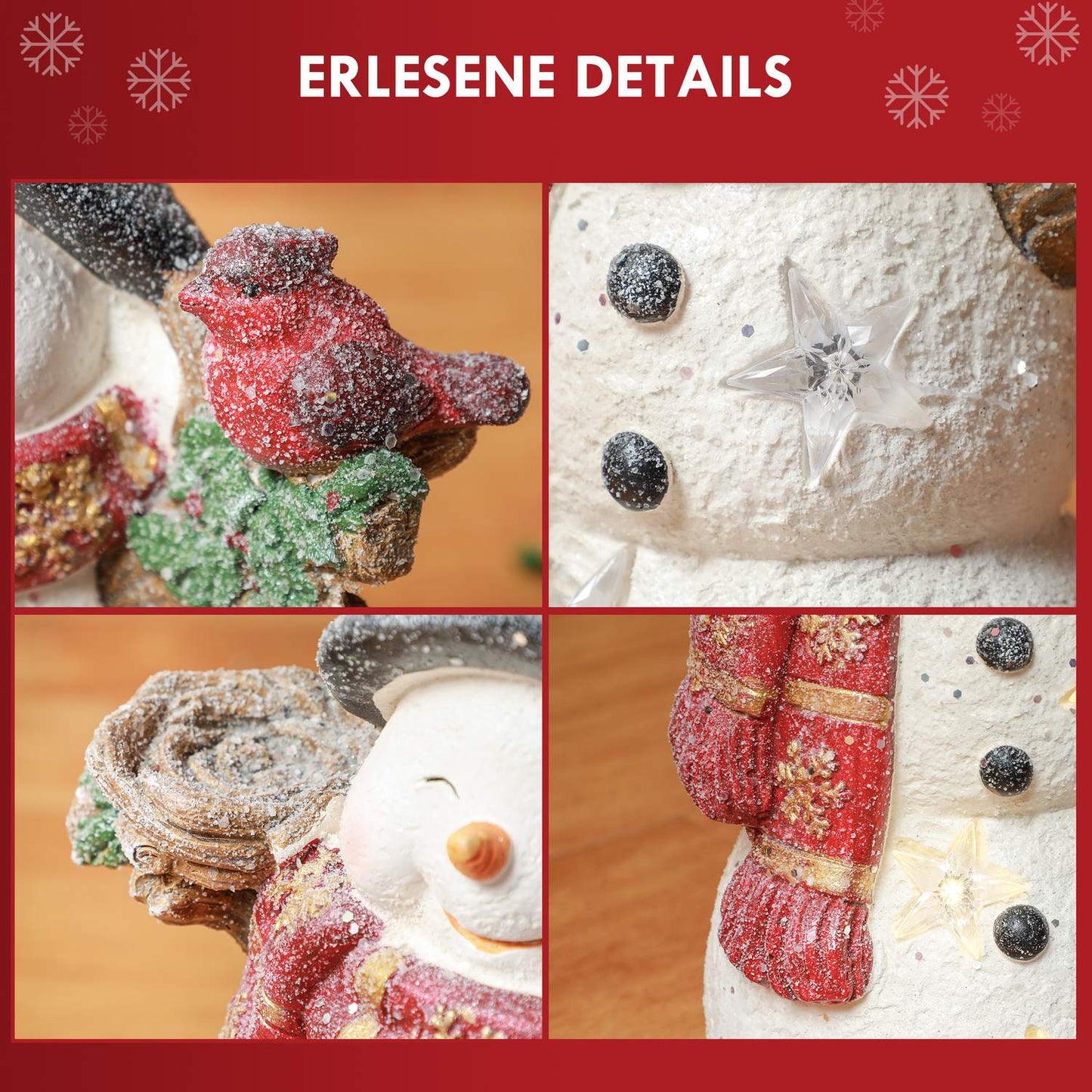 Christmas snowman figure with LED light, 38 cm, indoor/outdoor