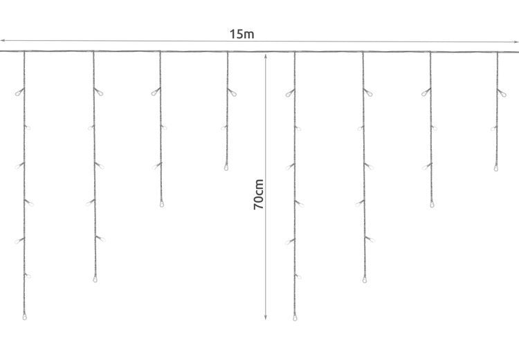 Christmas lights - icicles 300 LED cold white 31V