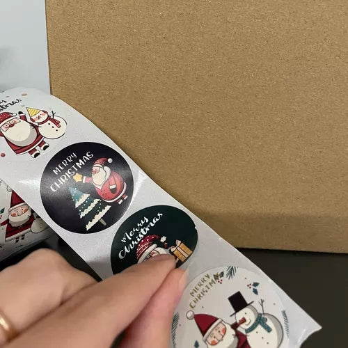 Christmas stickers - roll of 500 pcs. Ruhhy 22328