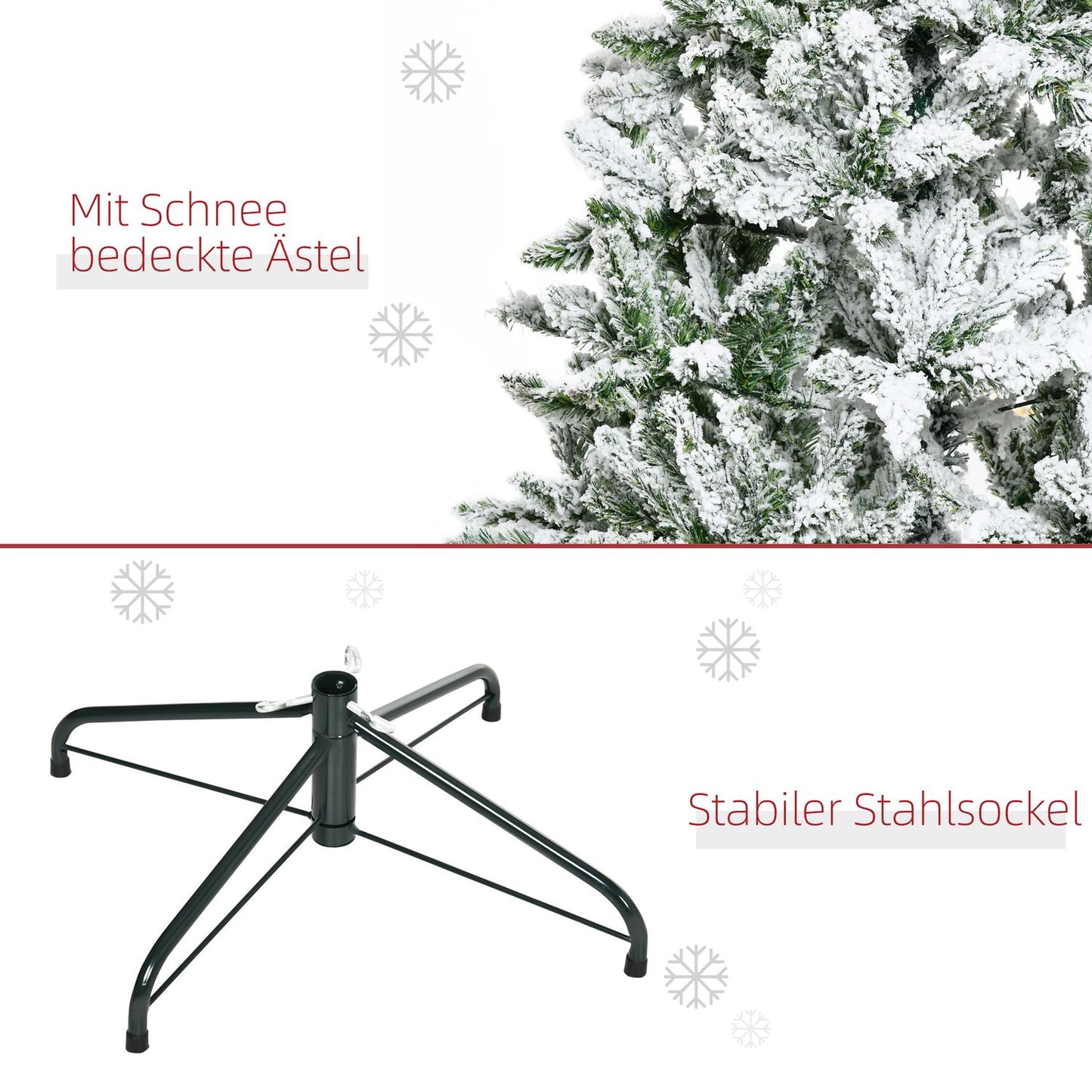 Artificial Christmas tree, 150 cm snowy pine, 358 branch tips
