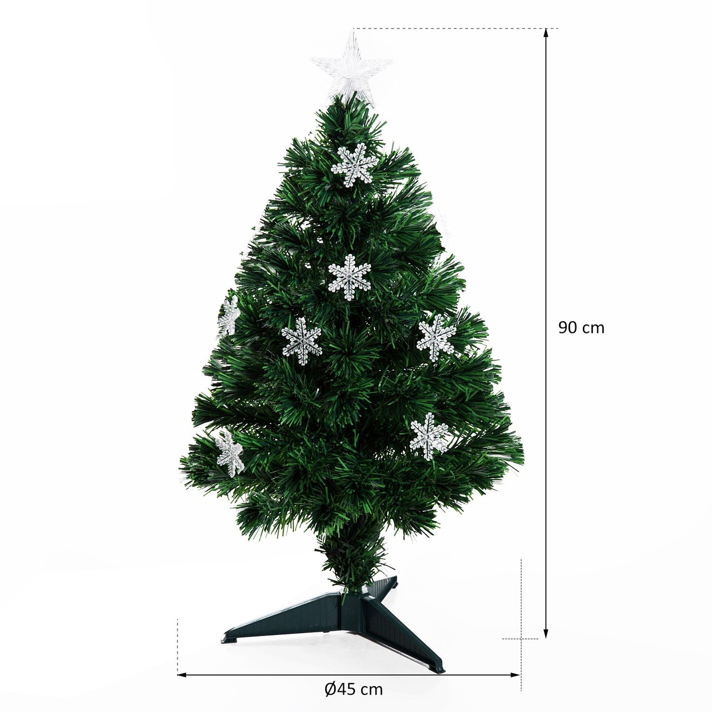 Artificial Christmas tree, 90 tips, 45x90cm, PVC green