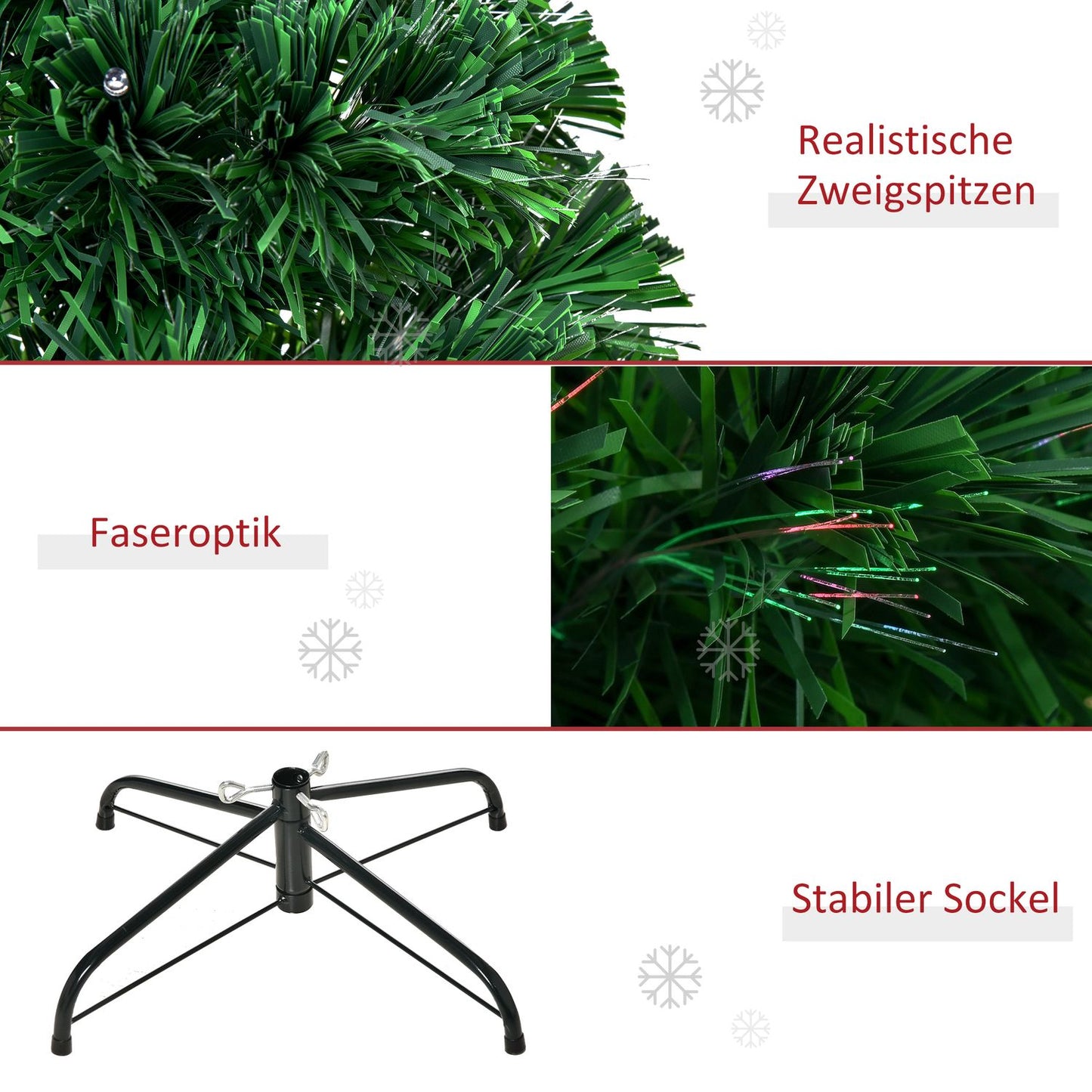 150 cm artificial Christmas tree with LED lights & metal stand