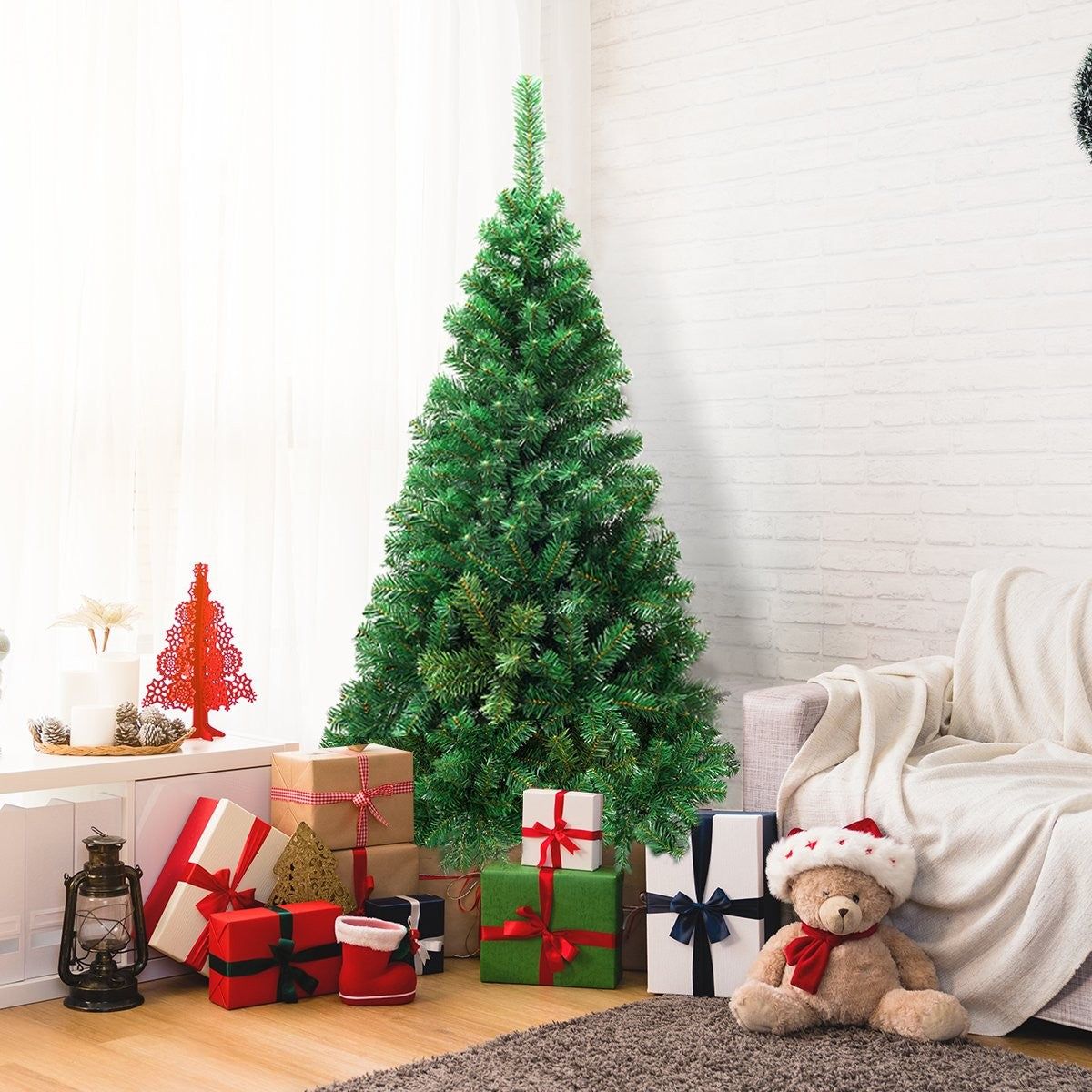 Christmas tree artificial Christmas tree with metal stand 150-240 cm green-150 cm