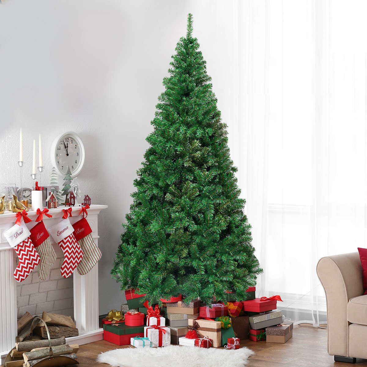 Christmas tree artificial Christmas tree with metal stand 150-240 cm green-210 cm