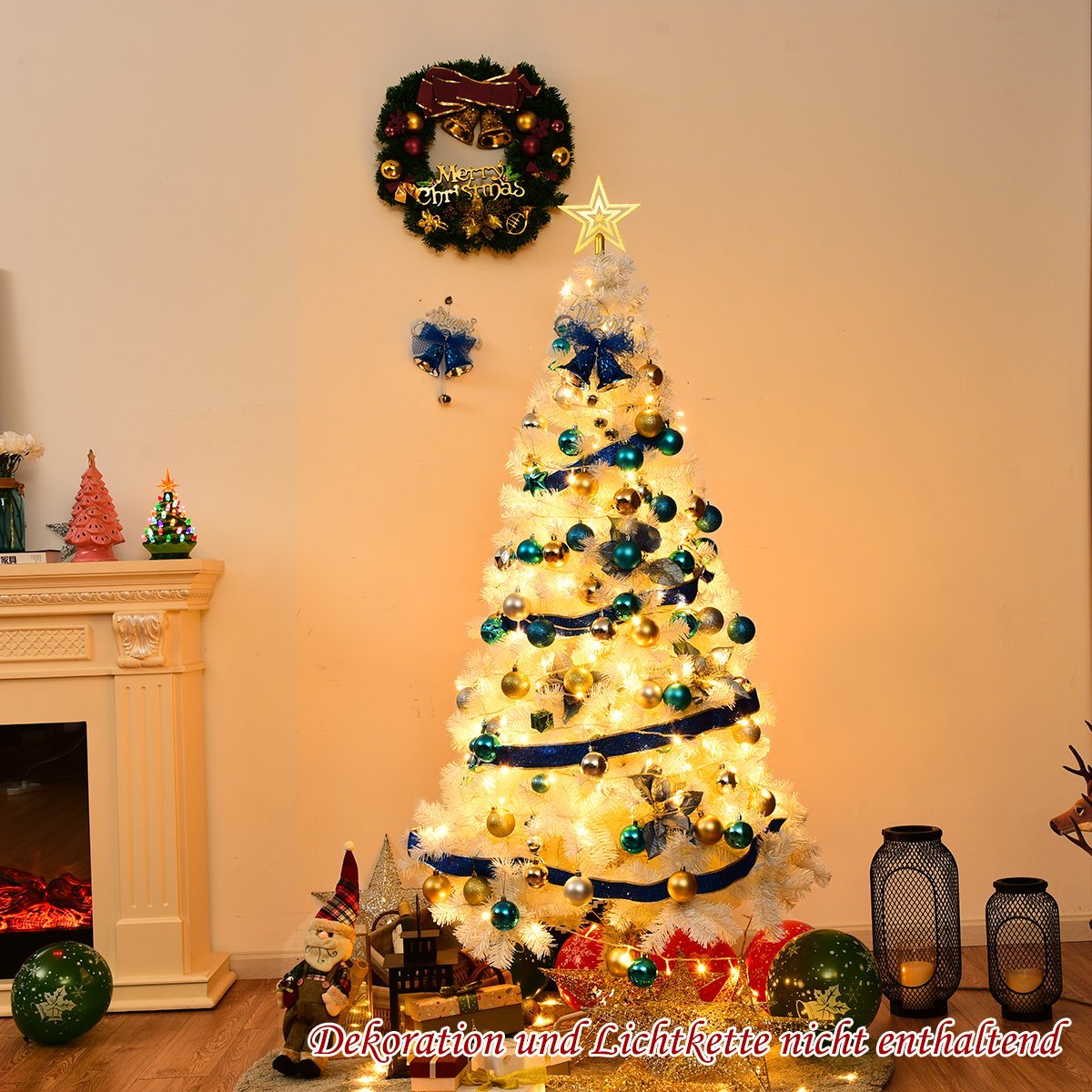 Christmas tree artificial Christmas tree with metal stand 150-240 cm white-150 cm