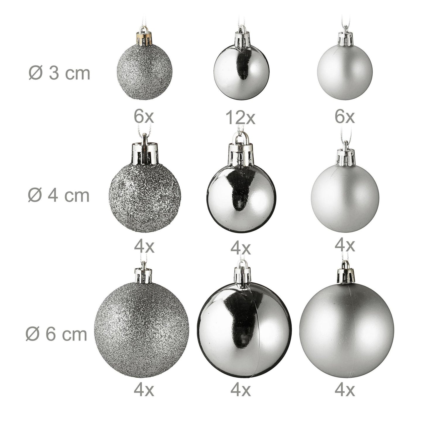 Christmas tree balls in a pack of 100