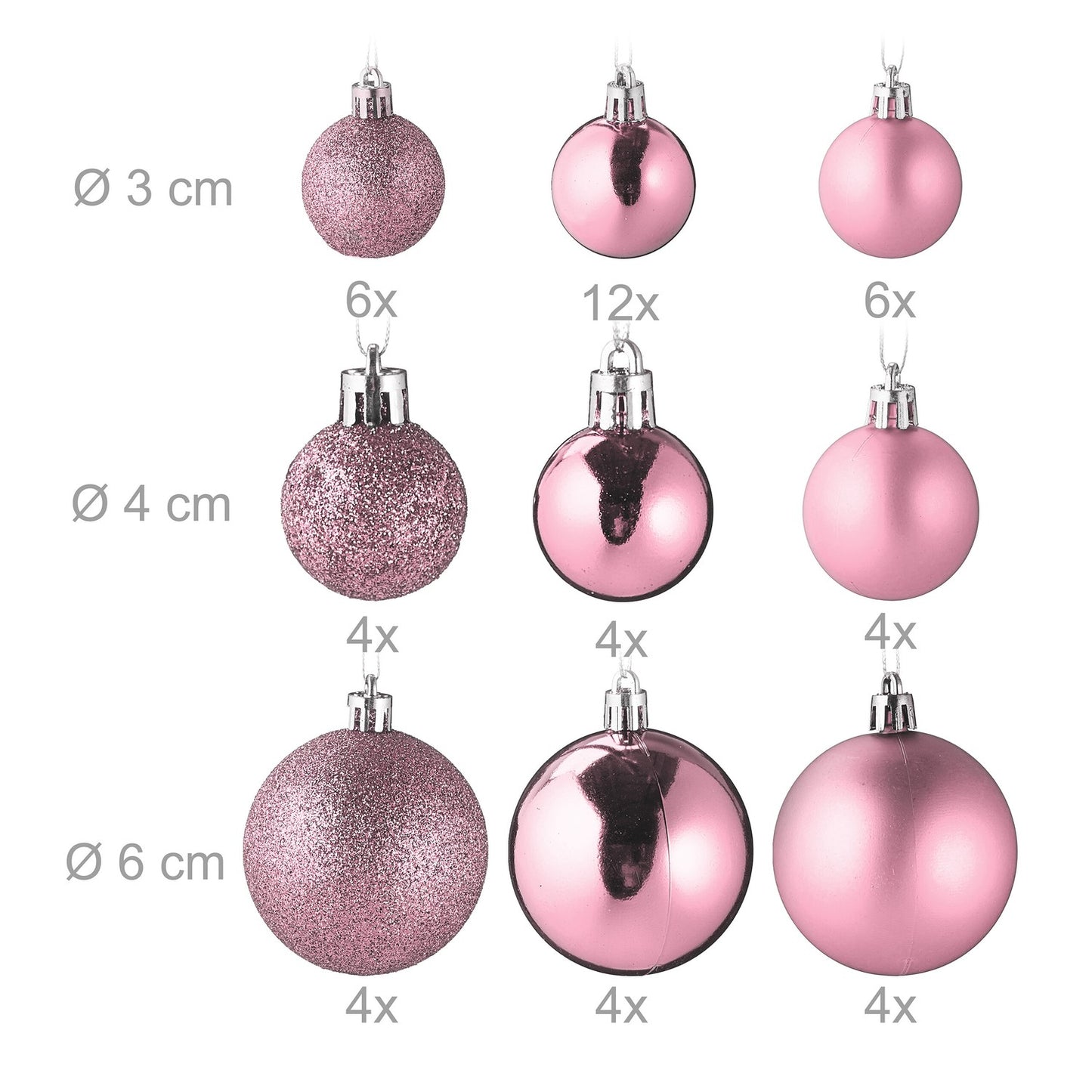 Christmas tree balls in a pack of 100