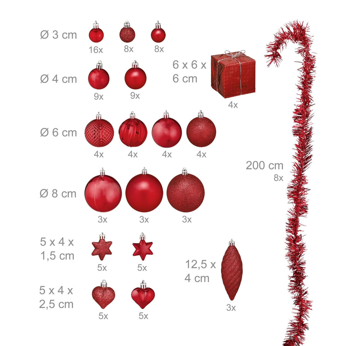 Christmas tree balls in a set of 110 pcs